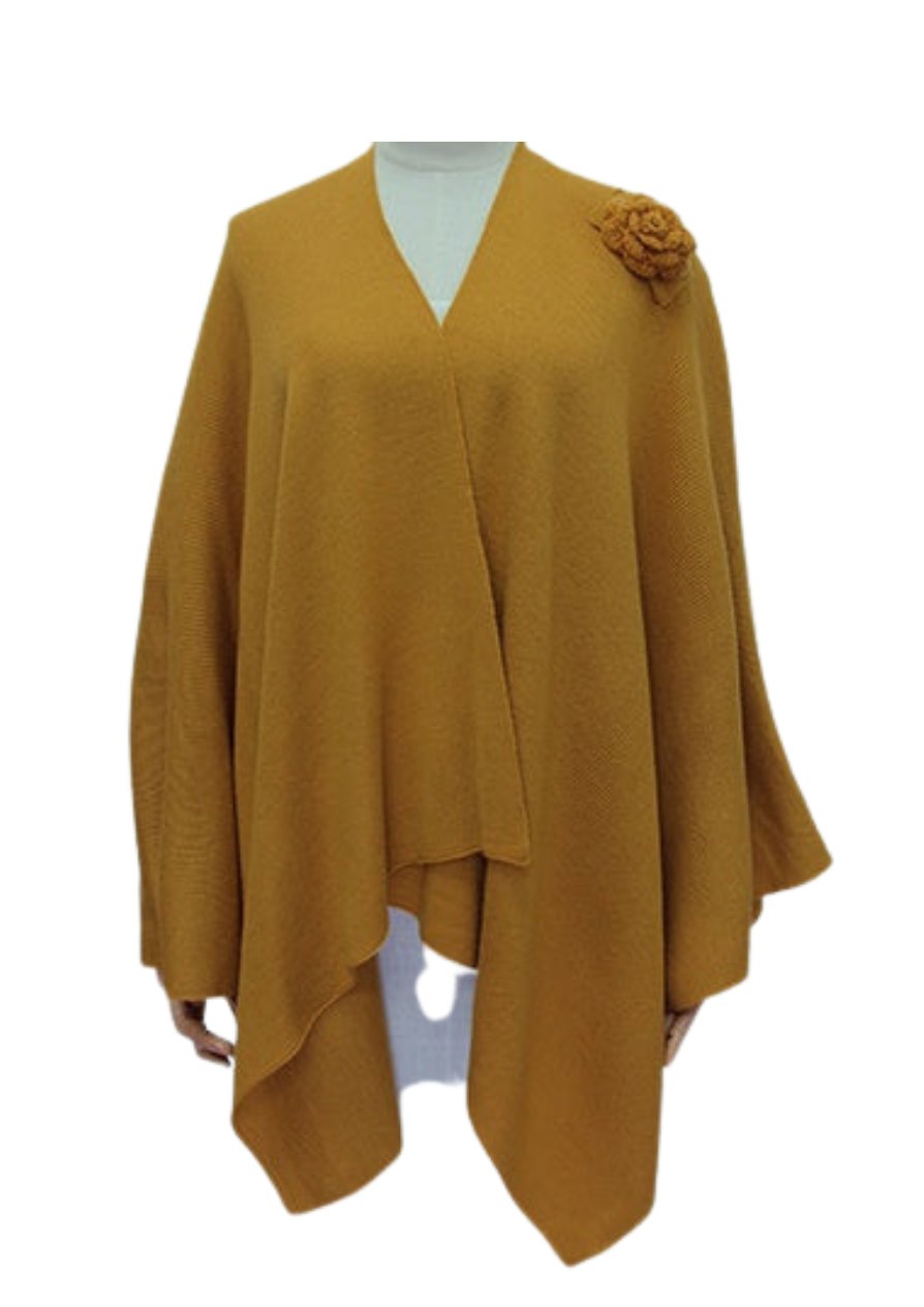 ROSETTE SHOULDER PONCHO