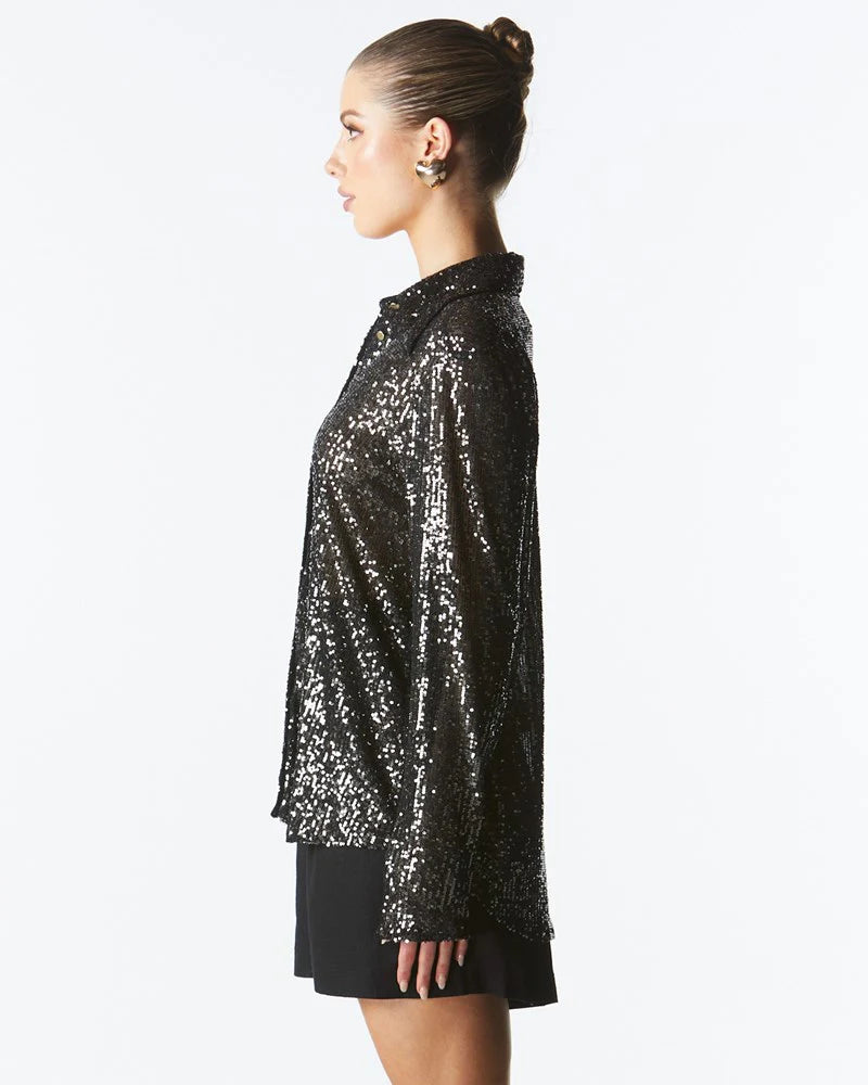 FATE + BECKER IMPRESSION SEQUIN SHIRT