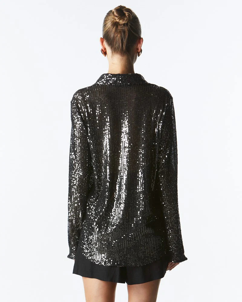 FATE + BECKER IMPRESSION SEQUIN SHIRT