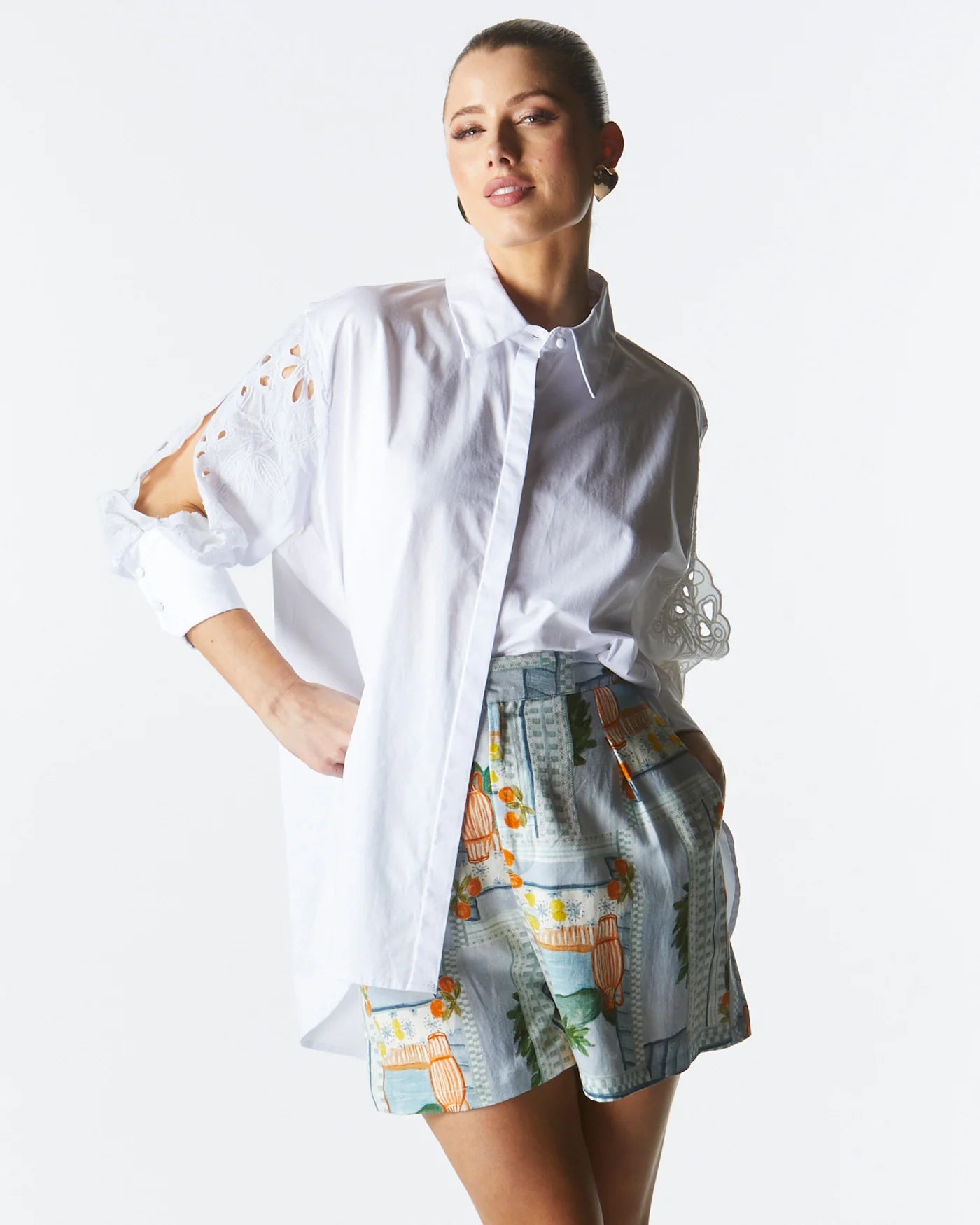 FATE + BECKER LILY PAD BRODERIE SHIRT - IVORY