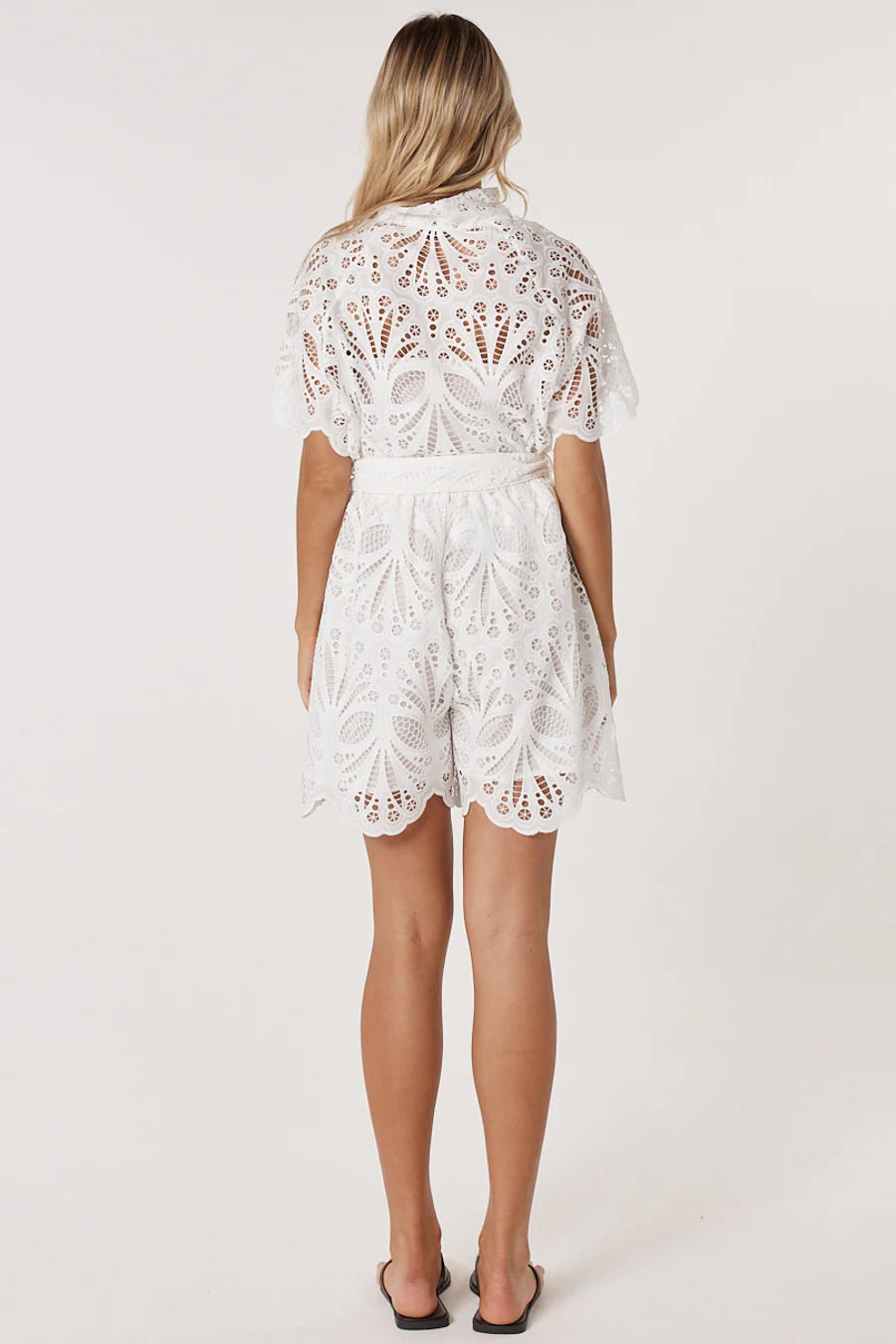 FATE + BECKER ELARA BRODERIE SHORT - IVORY WHITE