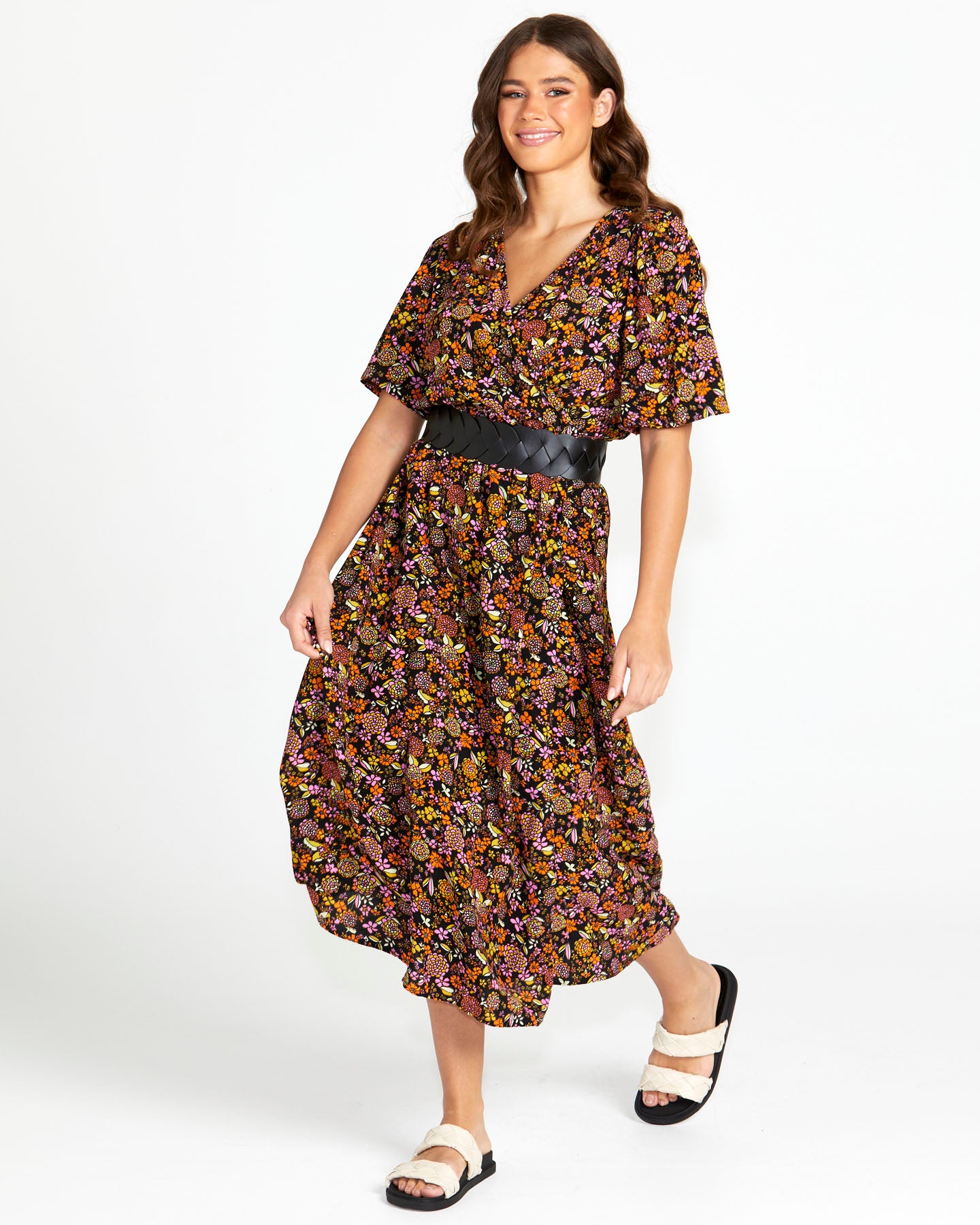 SASS LILITH MIDI WRAP DRESS