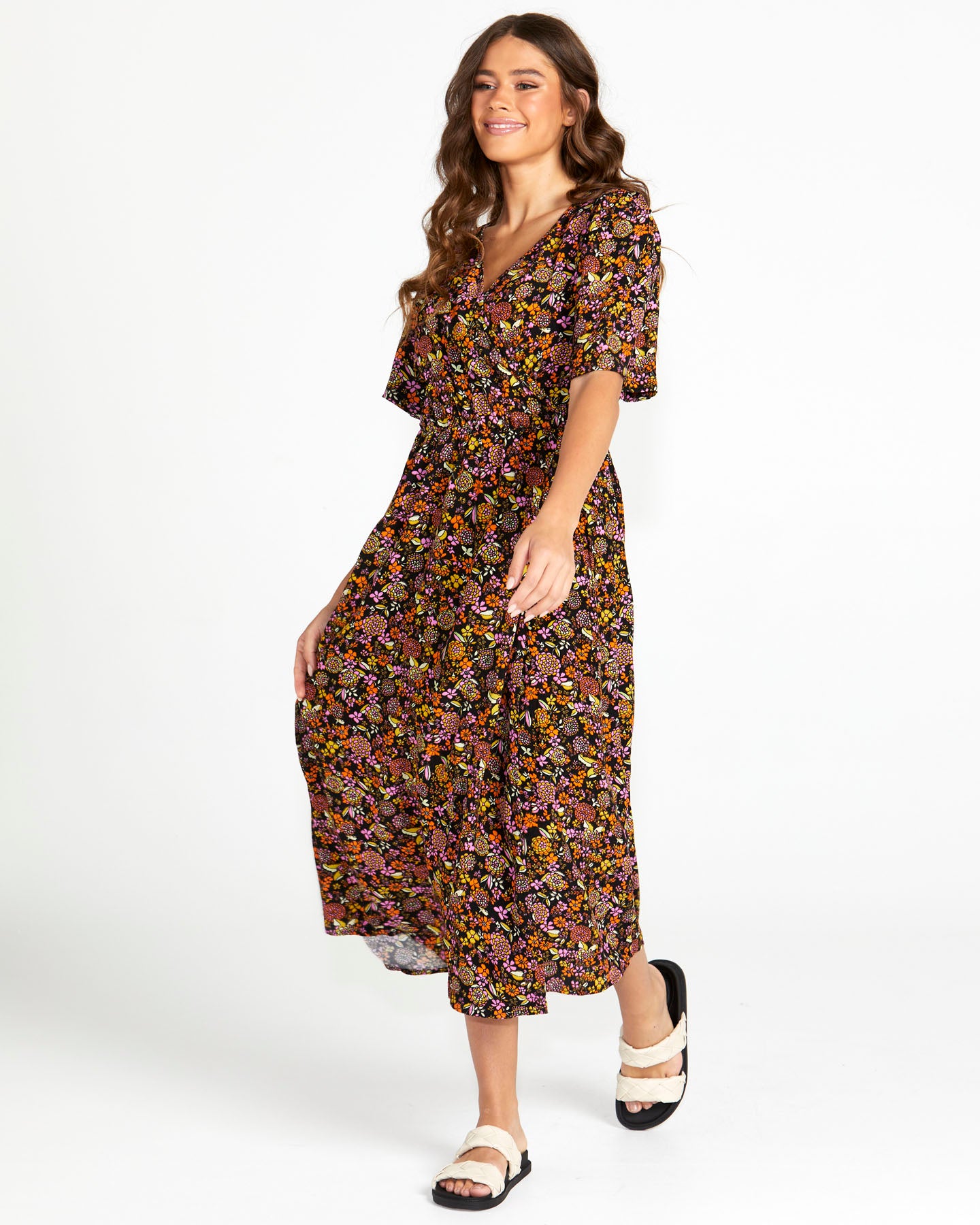 SASS LILITH MIDI WRAP DRESS