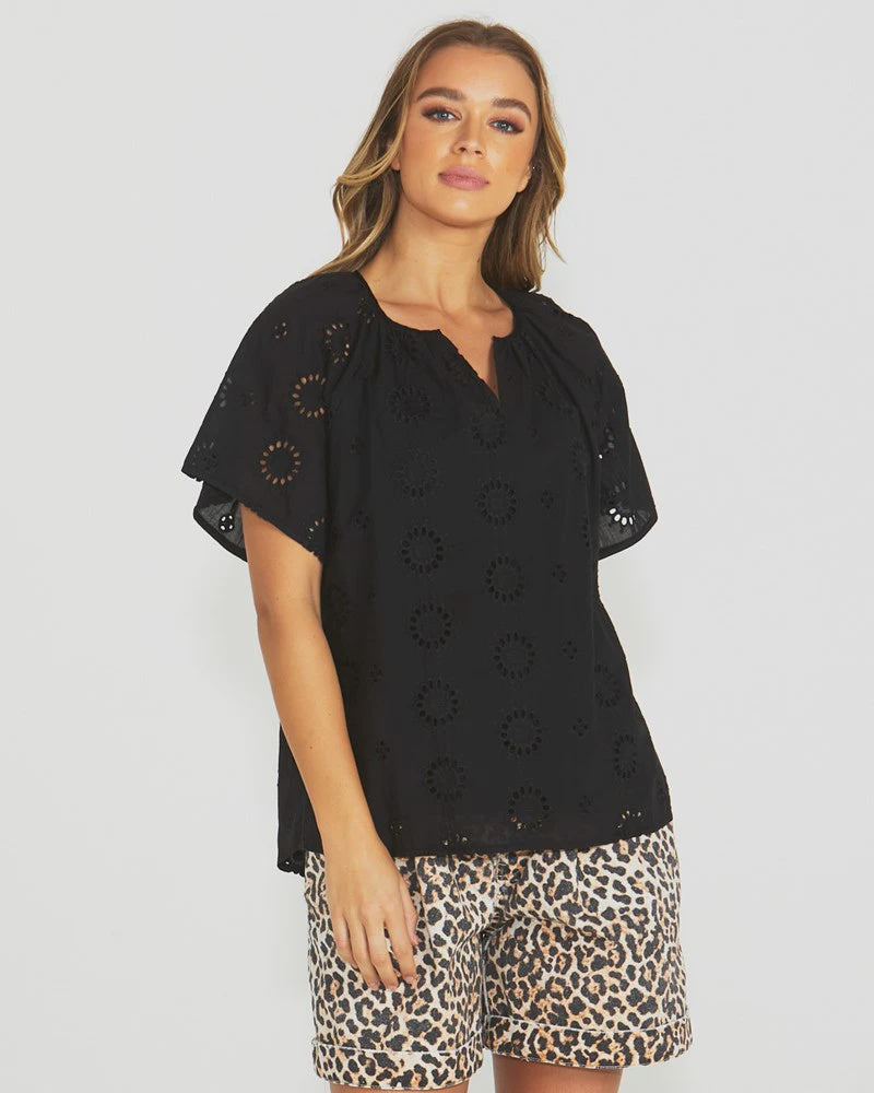 SASS  KIRBY TOP - BLACK