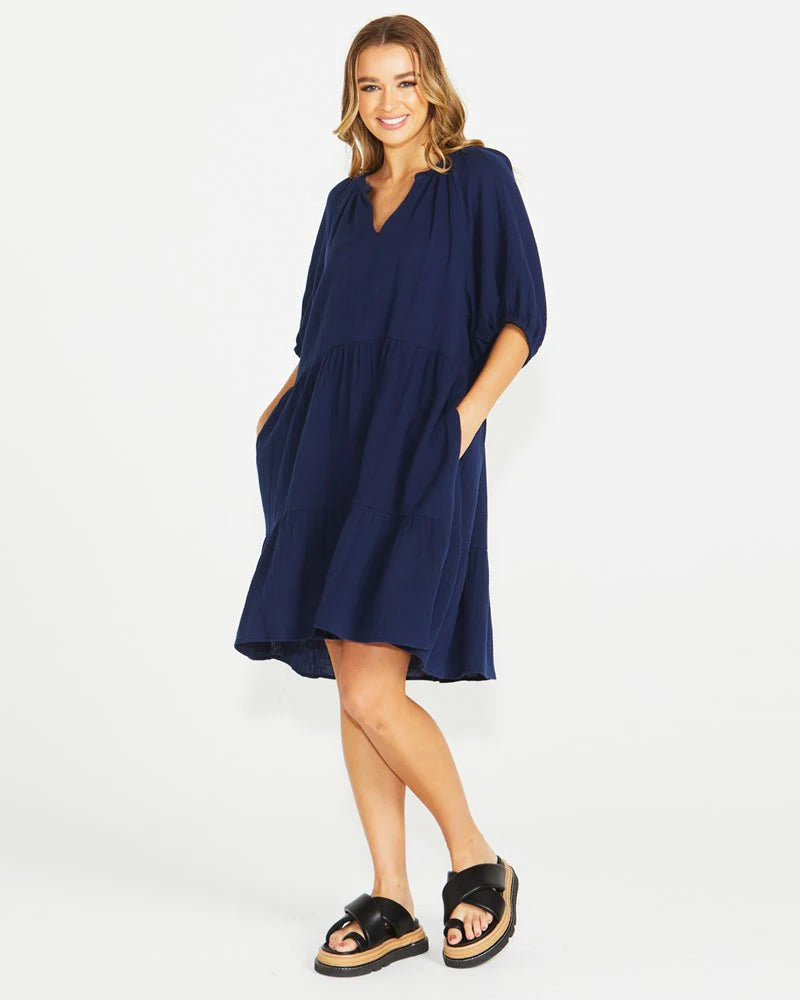 SASS HENNY DRESS - NAVY