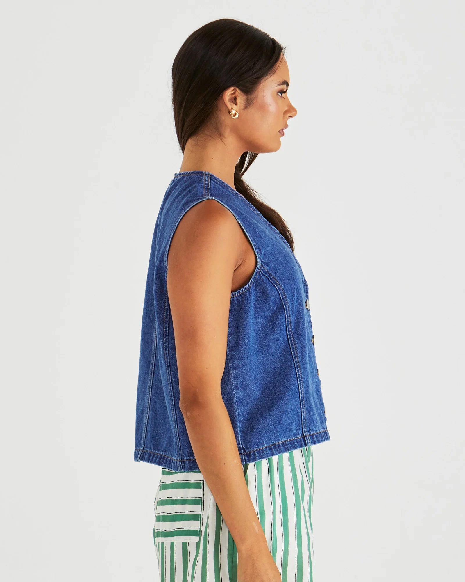 SASS SABINE DENIM VEST WAS $99.99 <<<<SALE>>>>