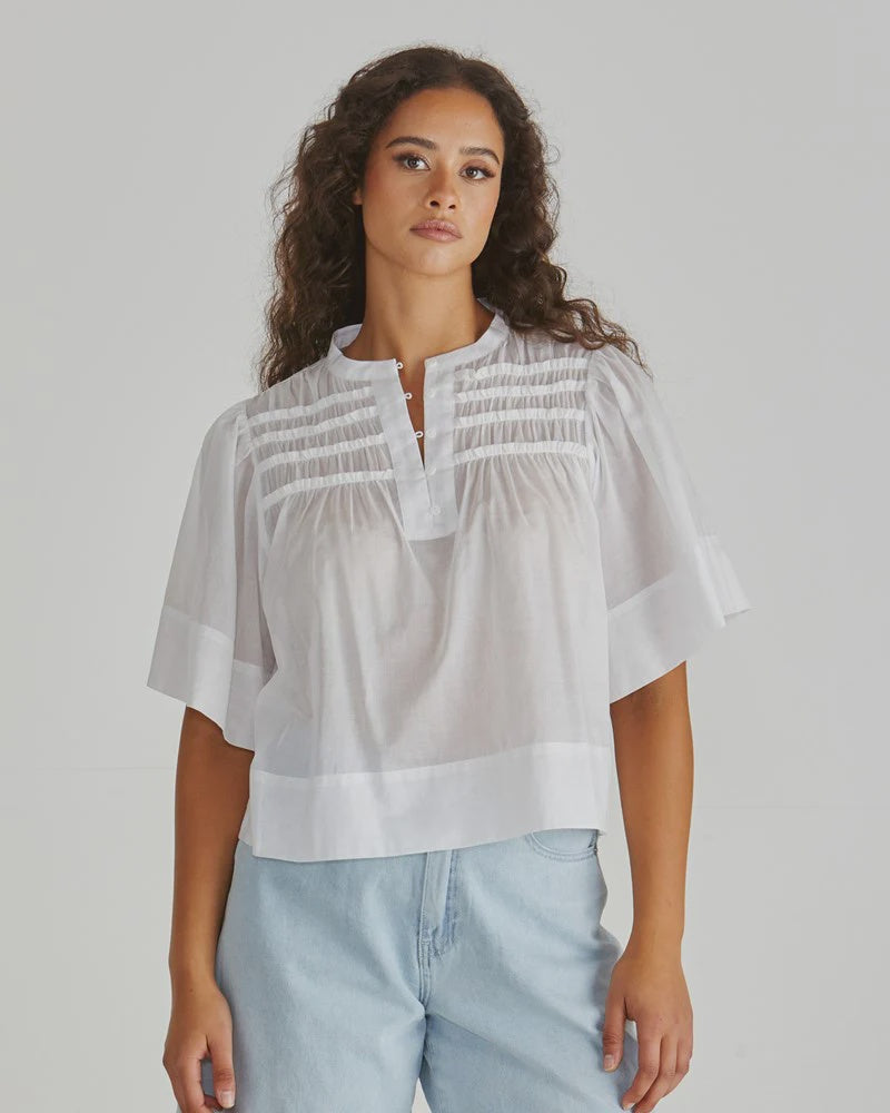 SASS PAMMI RUFFLE YOKE BLOUSE