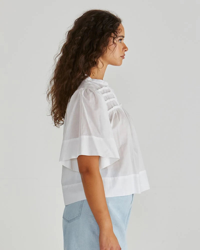 SASS PAMMI RUFFLE YOKE BLOUSE