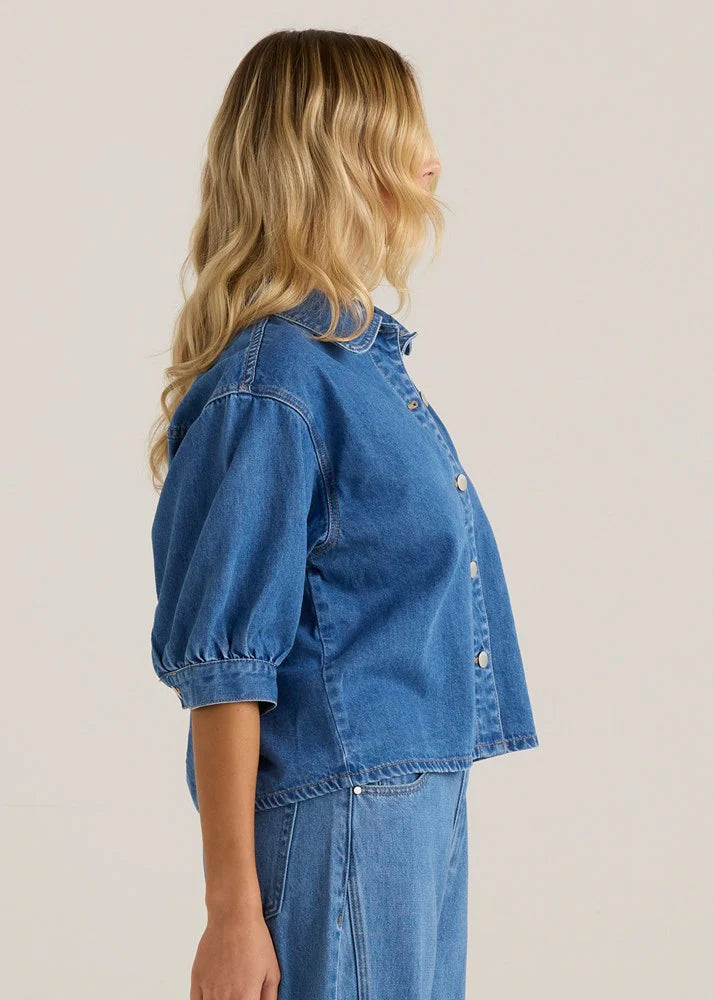SASS PERRI BLOUSE - CLASSIC BLUE WASH WAS $109.99 <<<<SALE>>>>