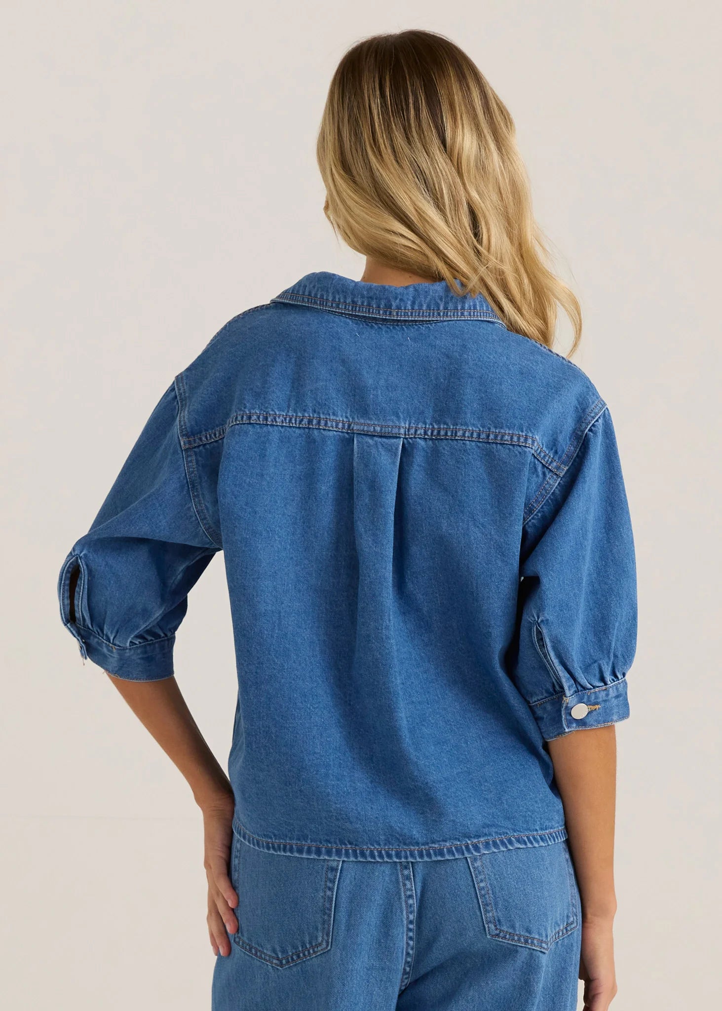 SASS PERRI BLOUSE - CLASSIC BLUE WASH WAS $109.99 <<<<SALE>>>>