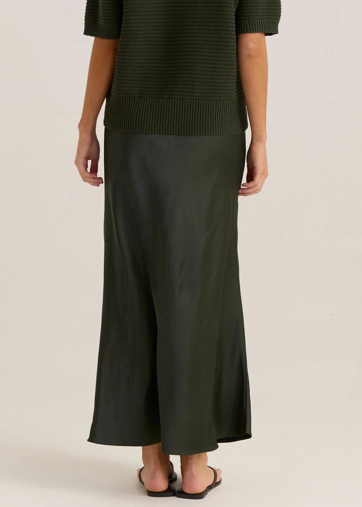 SASS JASPER SLIP SKIRT - OLIVE GREEN WAS $89.99 <<<<SALE>>>>