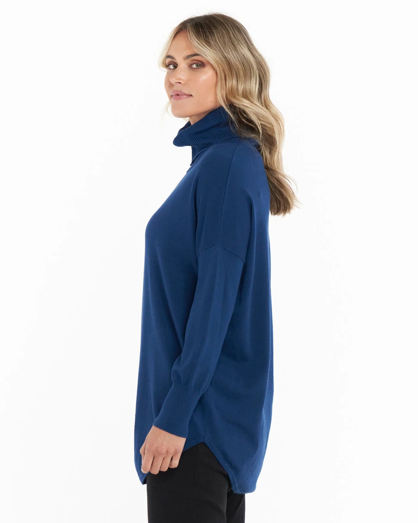 BETTY BASICS MAISON ROLL NECK JUMPER - DUSTY INK WAS $ 69.99... NOW....