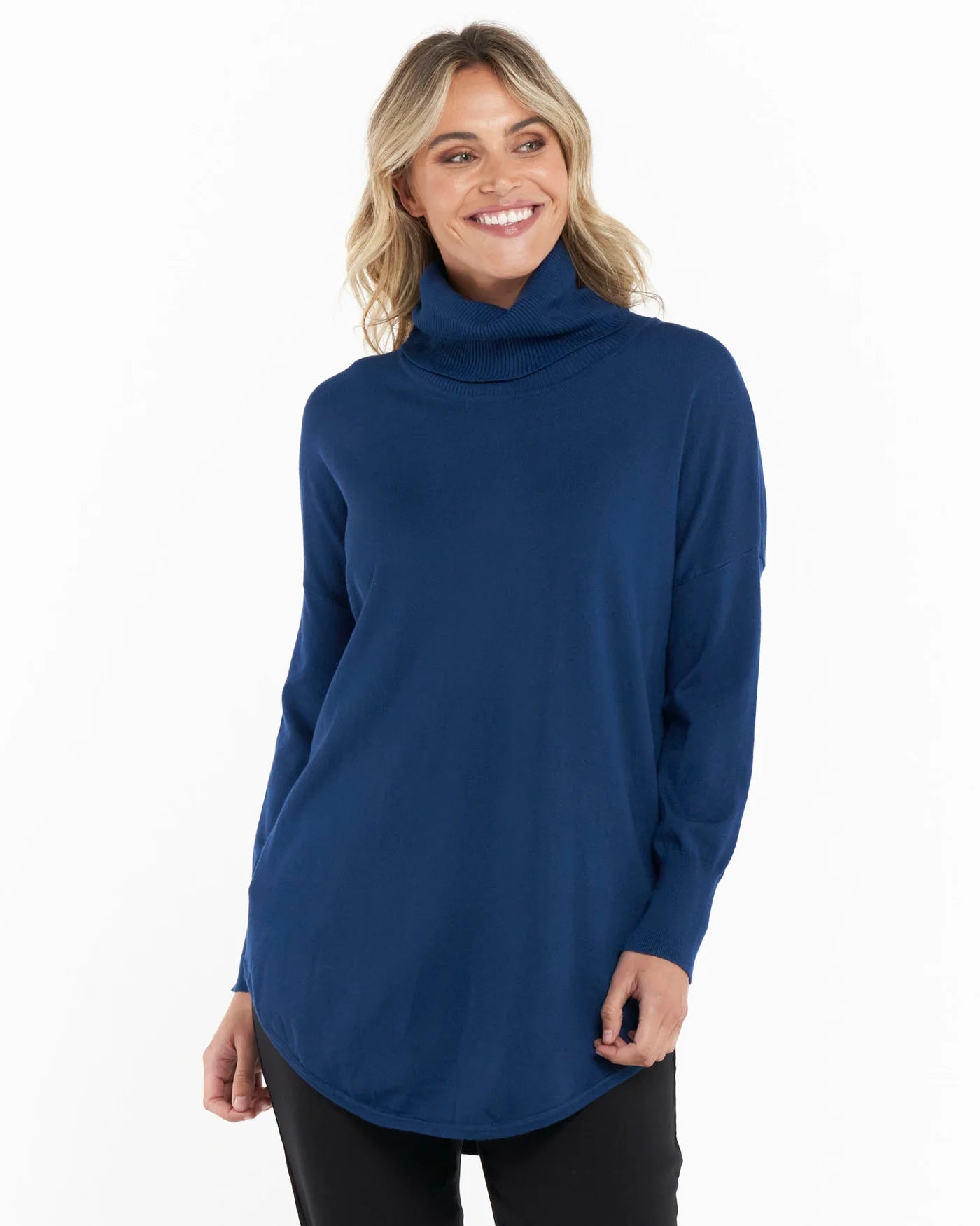 BETTY BASICS MAISON ROLL NECK JUMPER - DUSTY INK WAS $ 69.99... NOW....