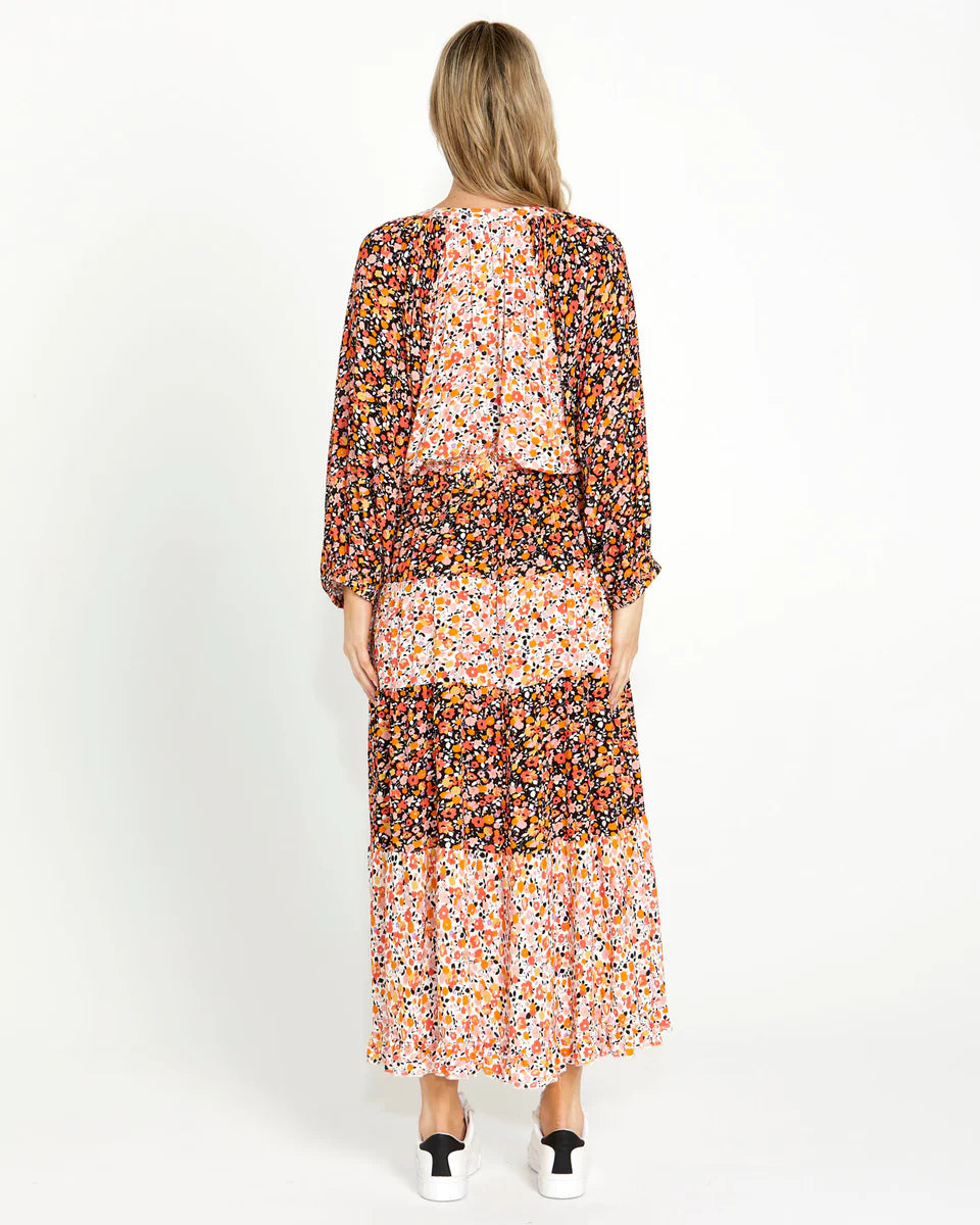 SASS JEMMA TIERED MAXI DRESS - MULTI DITSY SALE WAS $109.99.....NOW...