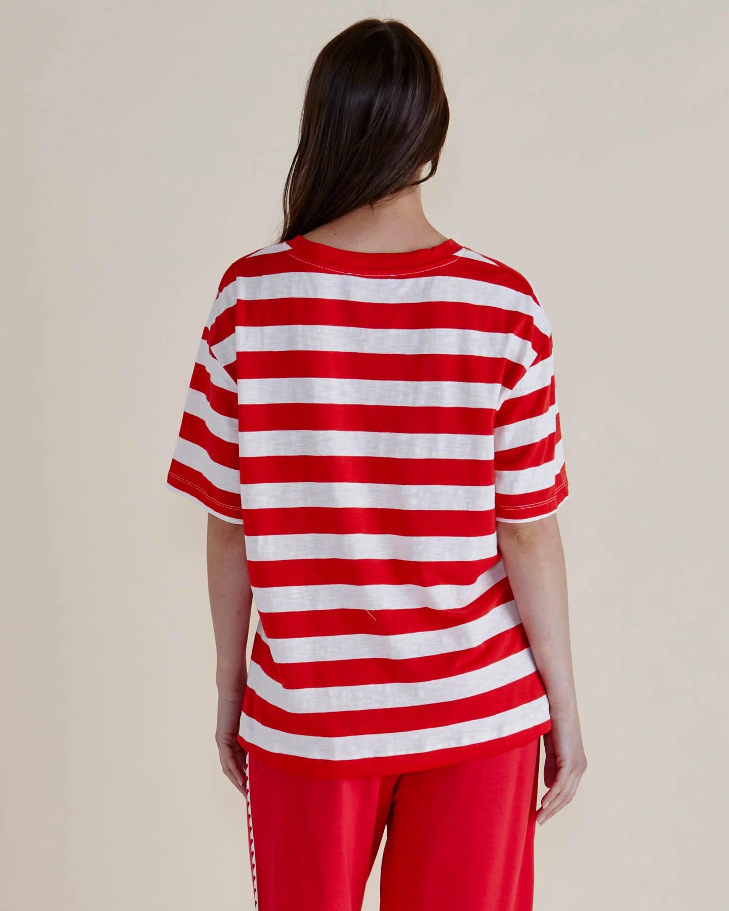 BETTY BASICS RELAX BOXY TEE - RED STRIPE