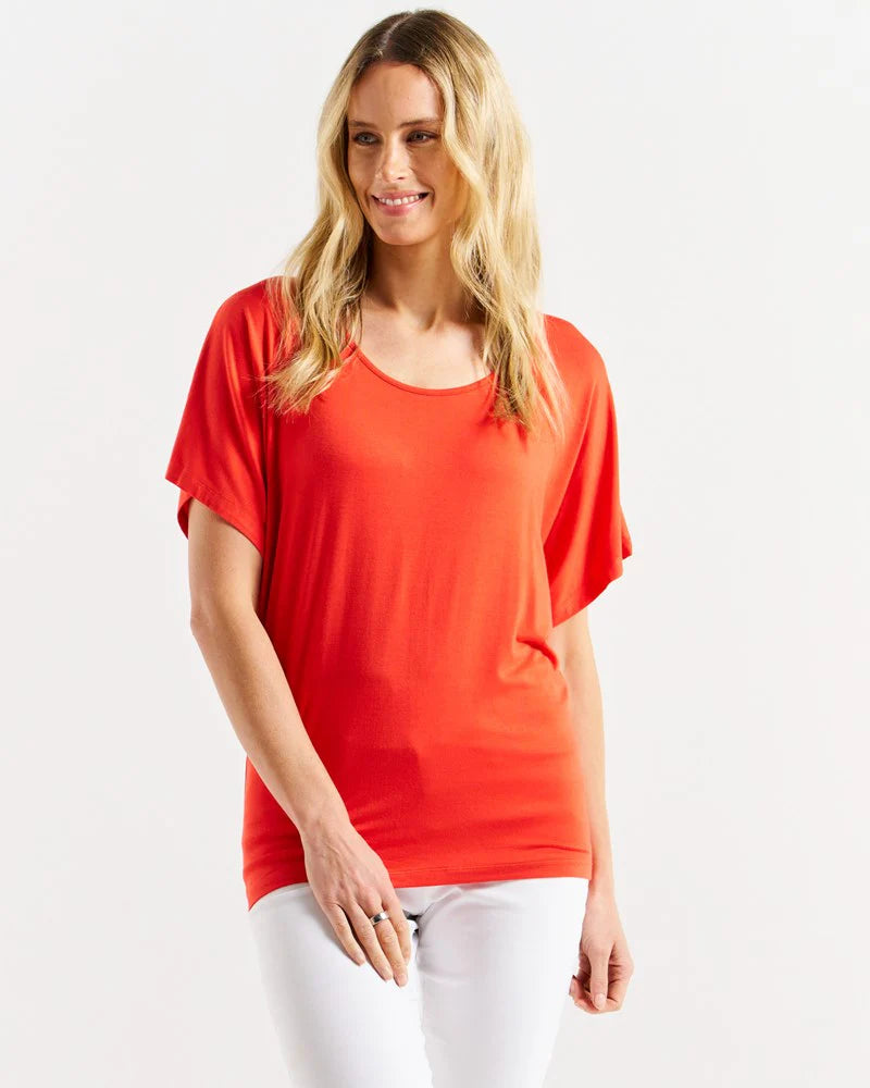 BETTY BASICS MAUI TEE - FLAME RED