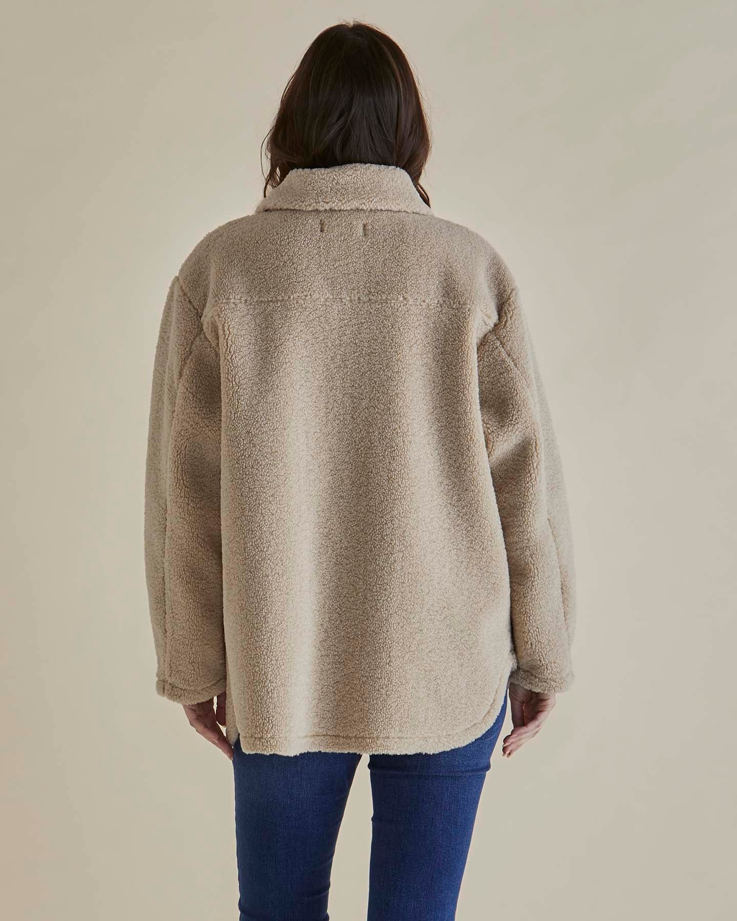 BETTY BASICS TEDDY JACKET - LATTE