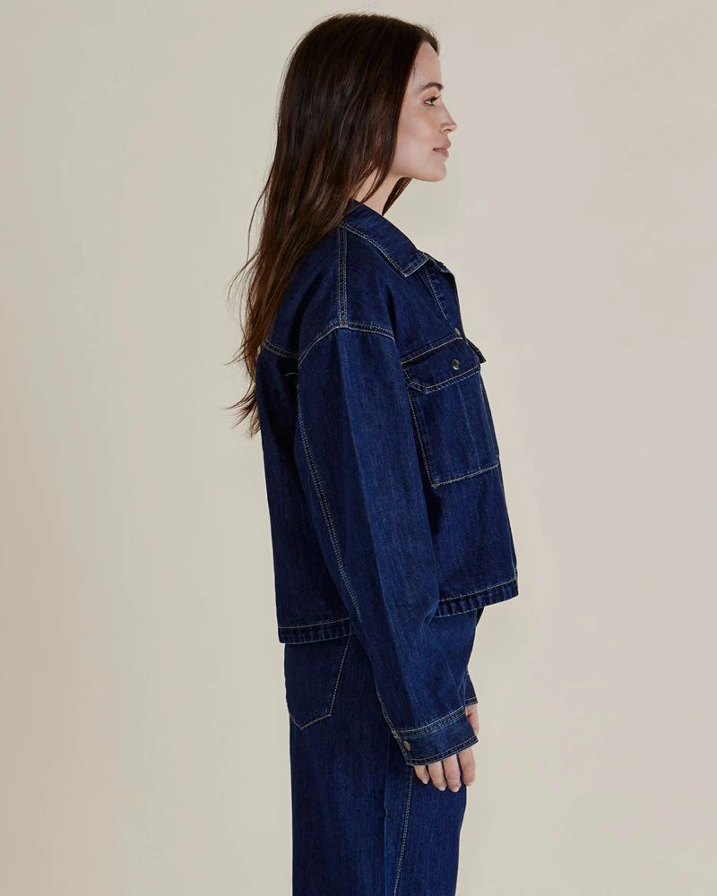 BETTY BASICS SELBY DENIM JACKET - DARK DENIM BLUE WAS $99.99 <<<<SALE>>>>