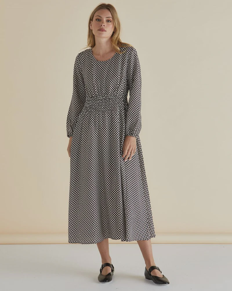 BETTY BASICS RIPPON DRESS CHOCOLATE PRINT BROWN was $99 <<<<SALE>>>>>