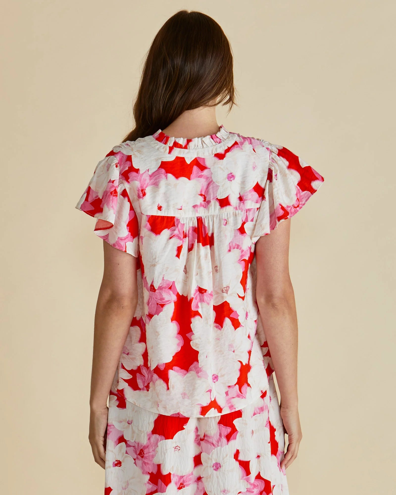 BETTY BASICS LYRA BLOUSE - RED FLORAL PRINT WAS $79.99 <<<<SALE>>>>
