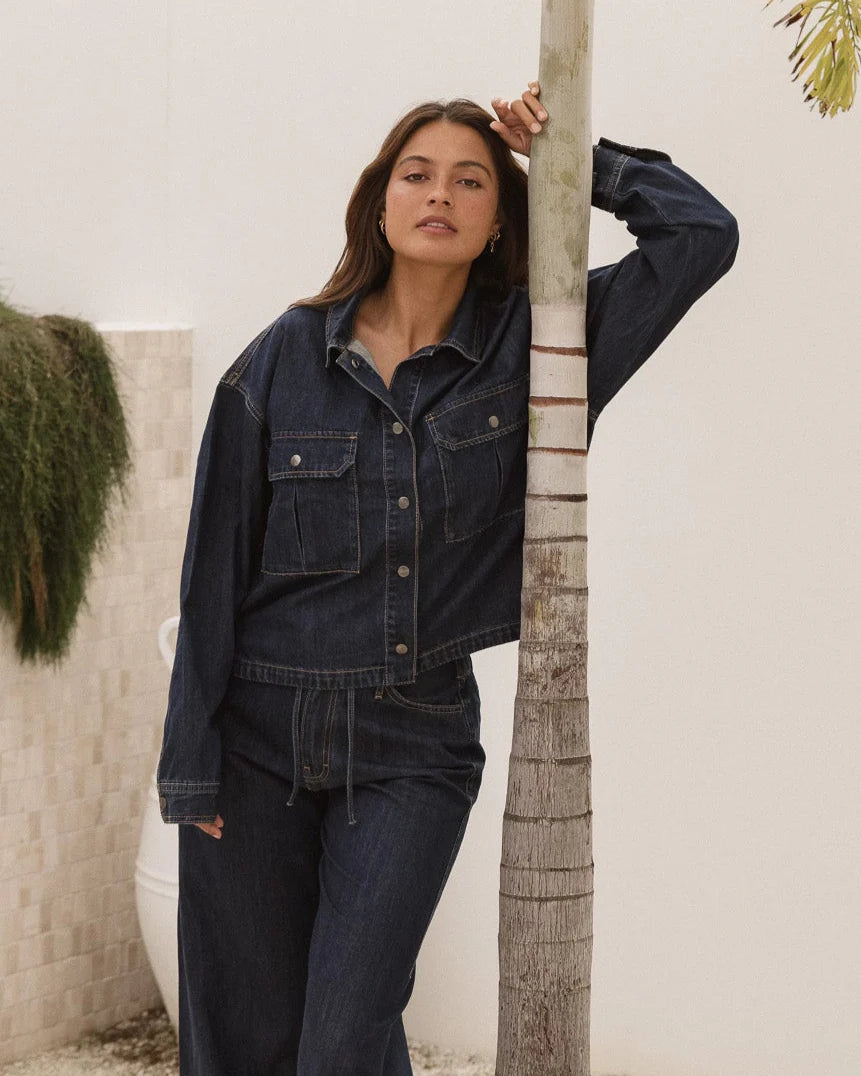 BETTY BASICS SELBY DENIM JACKET - DARK DENIM BLUE WAS $99.99 <<<<SALE>>>>