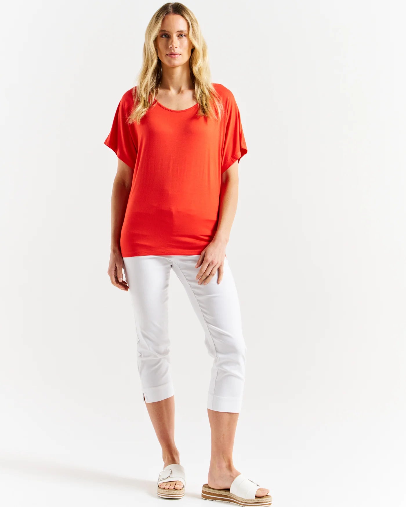 BETTY BASICS MAUI TEE - FLAME RED