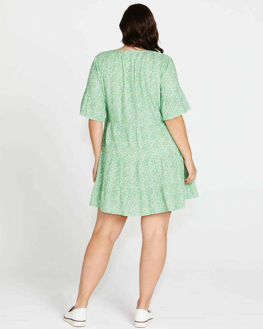 BETTY BASICS SALLY SUMMER DRESS - GREEN WILD ANIMAL PRINT Sale now .....