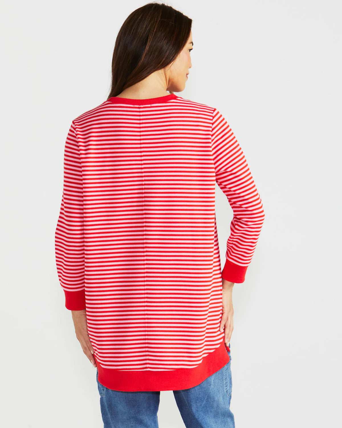 BETTY BASICS COURTNEY CHERRY STRIPE JUMPER