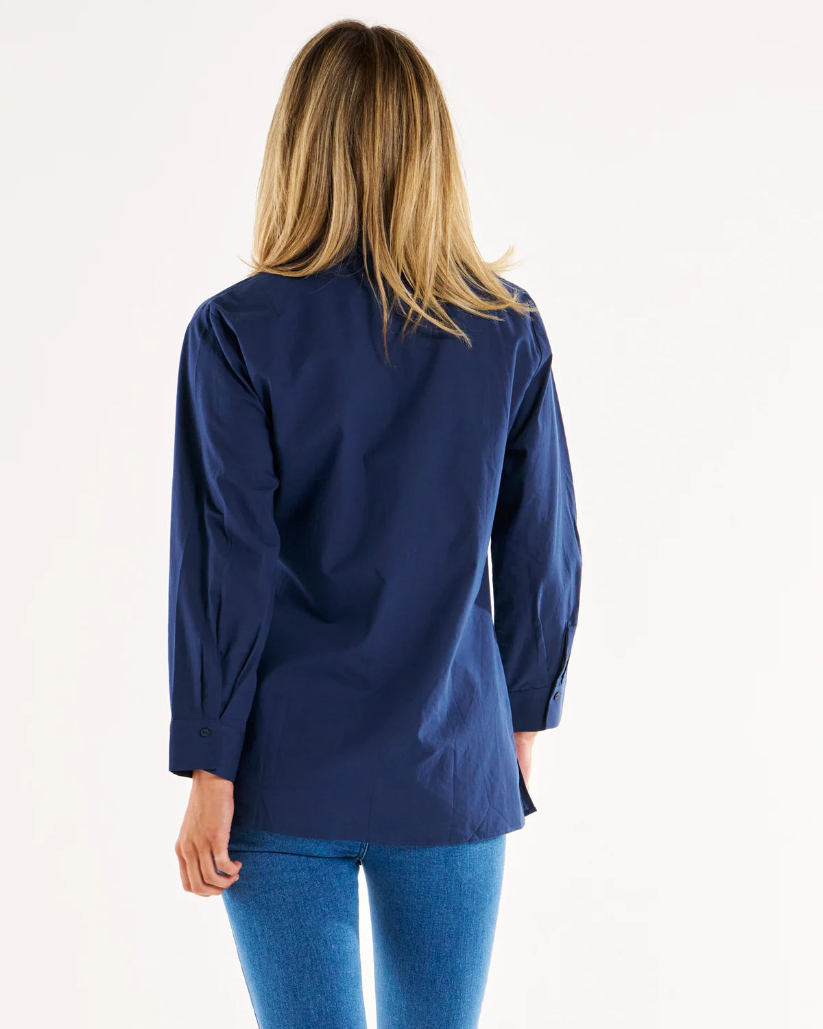 BETTY BASICS ZURIC WRAP SHIRT  NAVY