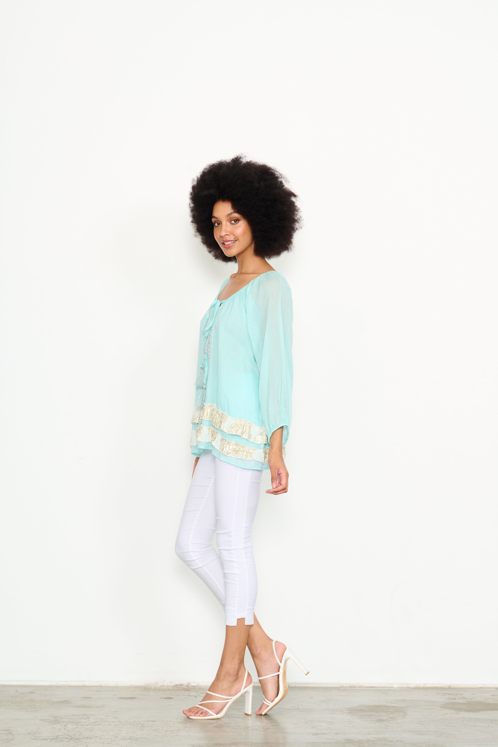 CAJU  AQUA BLOUSE