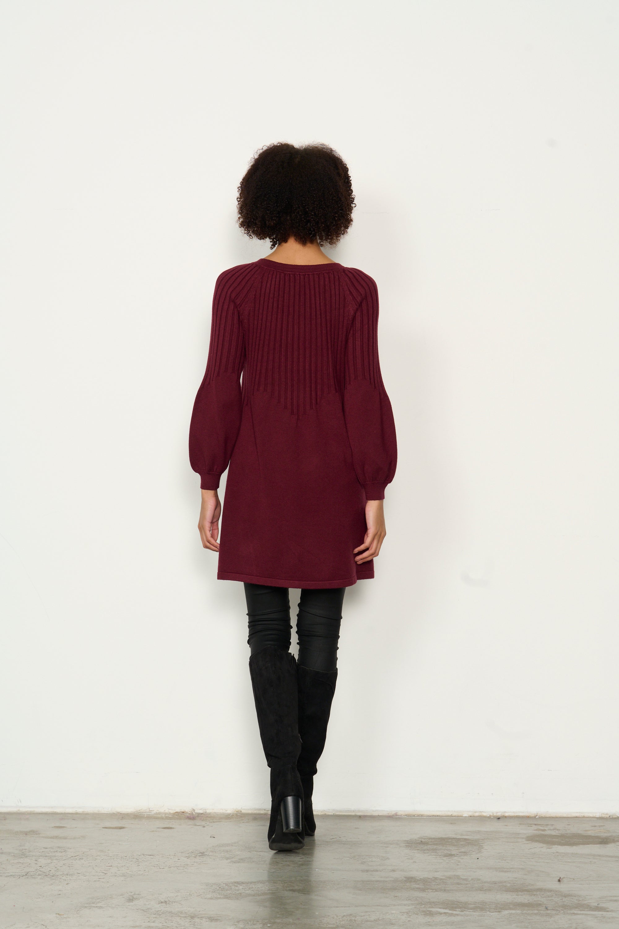 RIBBED KNIT PUFF SLEEVE TUNIC - SHIRAZ was $139.90... sale now....