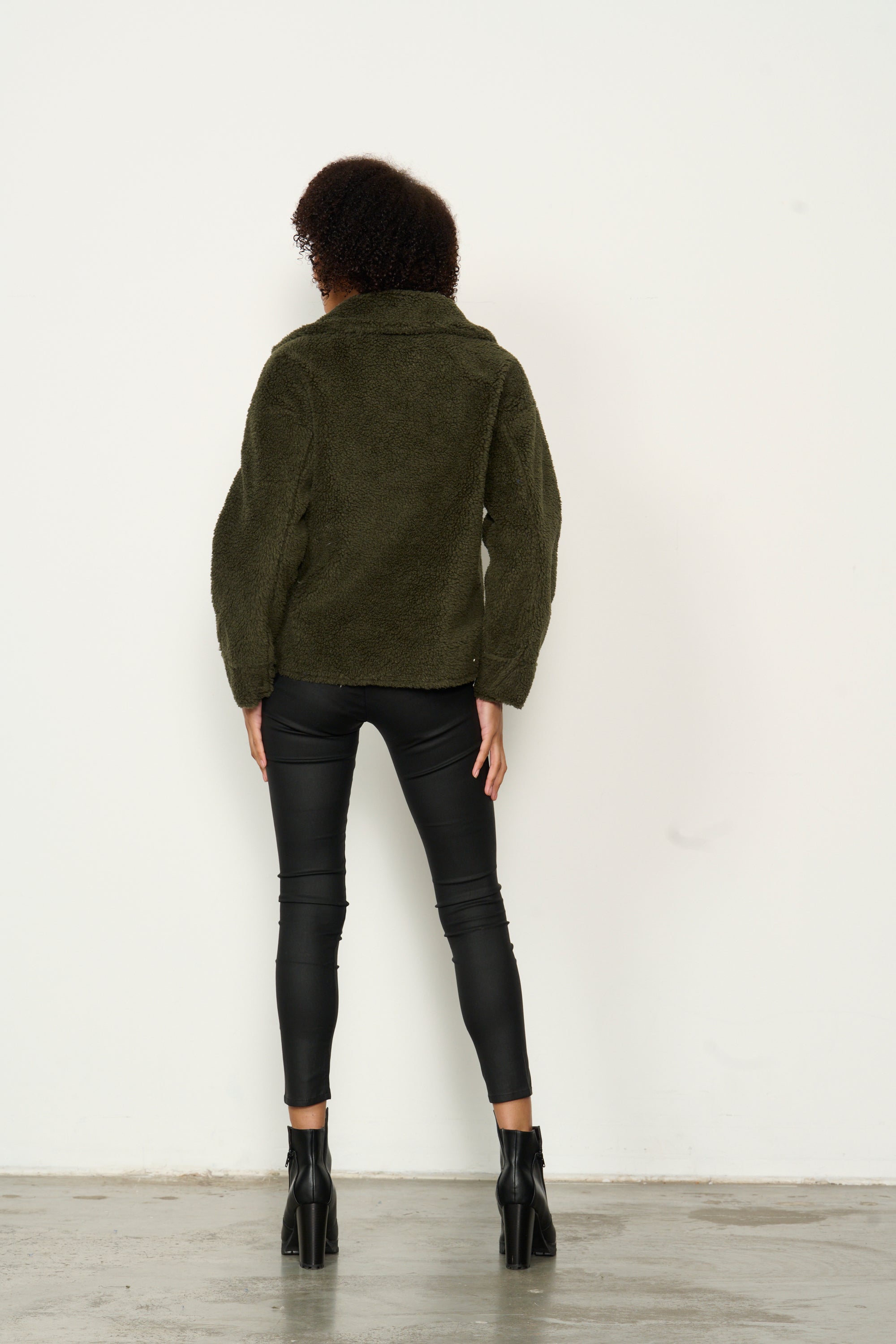 SHERPA/SUEDE REVERSIBLE JACKET - OLIVE WAS $149.00.. NOW...