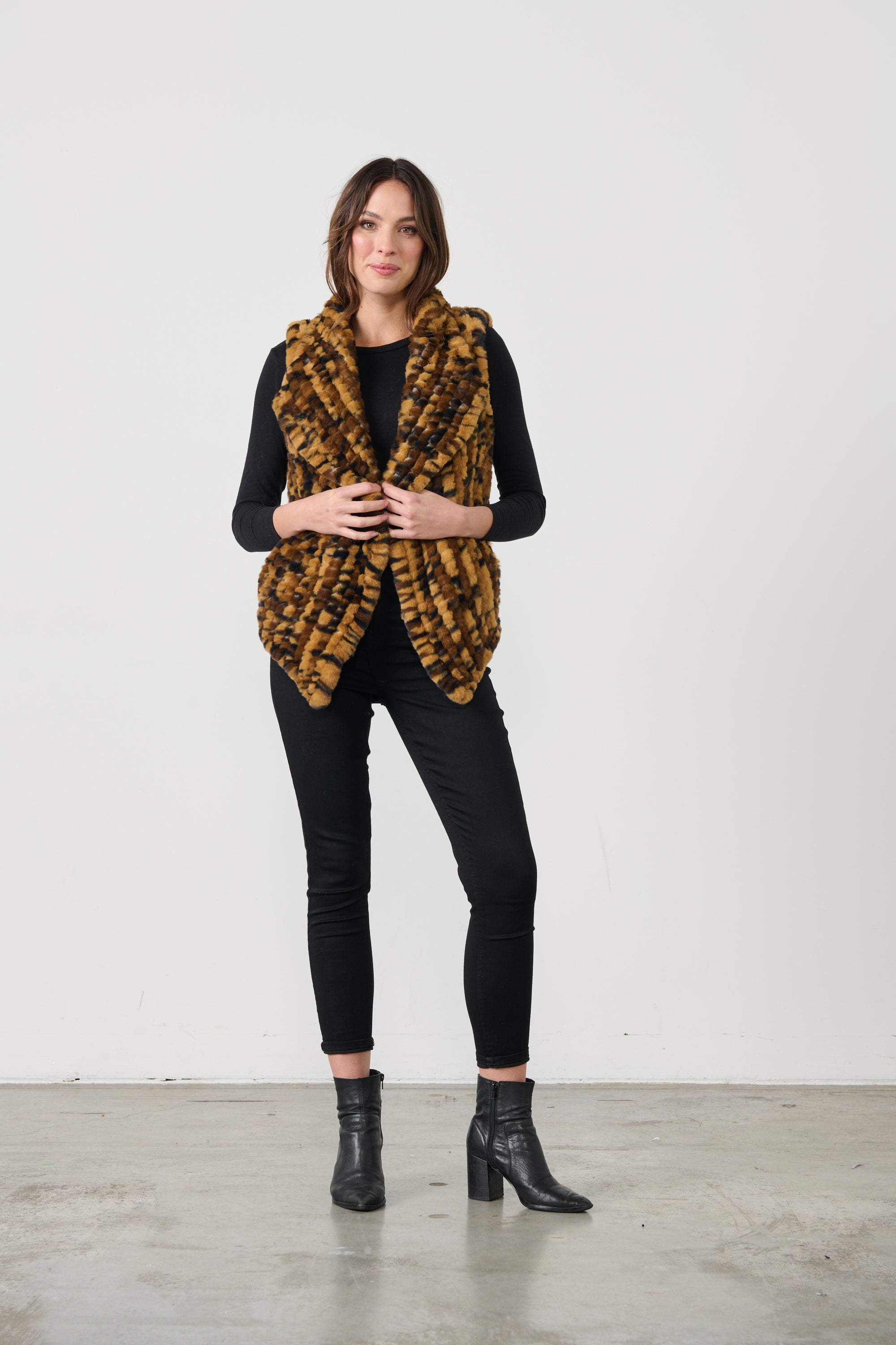 BOBBLE FAUX FUR VEST WAS $169 <<<<SALE>>>>