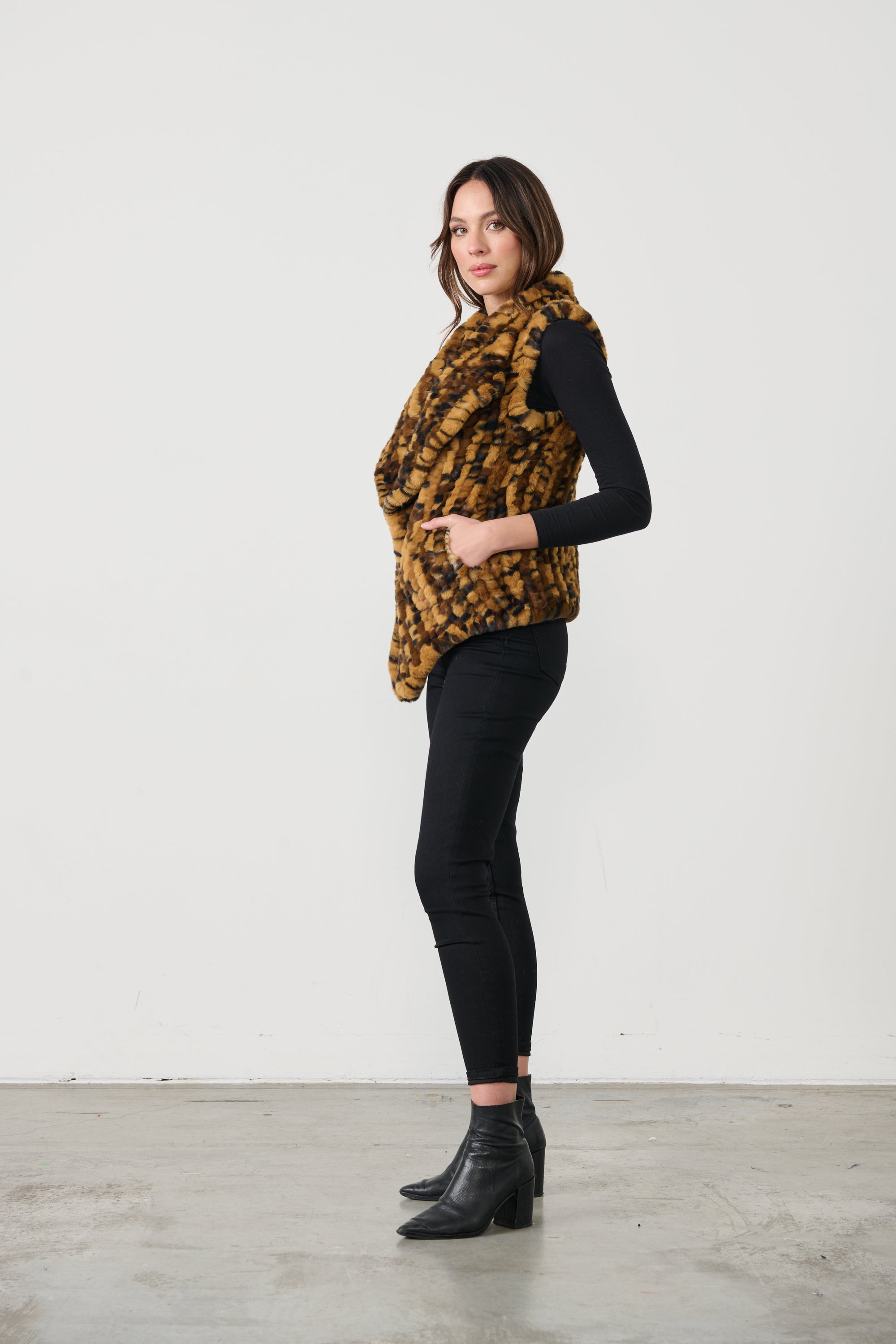 BOBBLE FAUX FUR VEST WAS $169 <<<<SALE>>>>