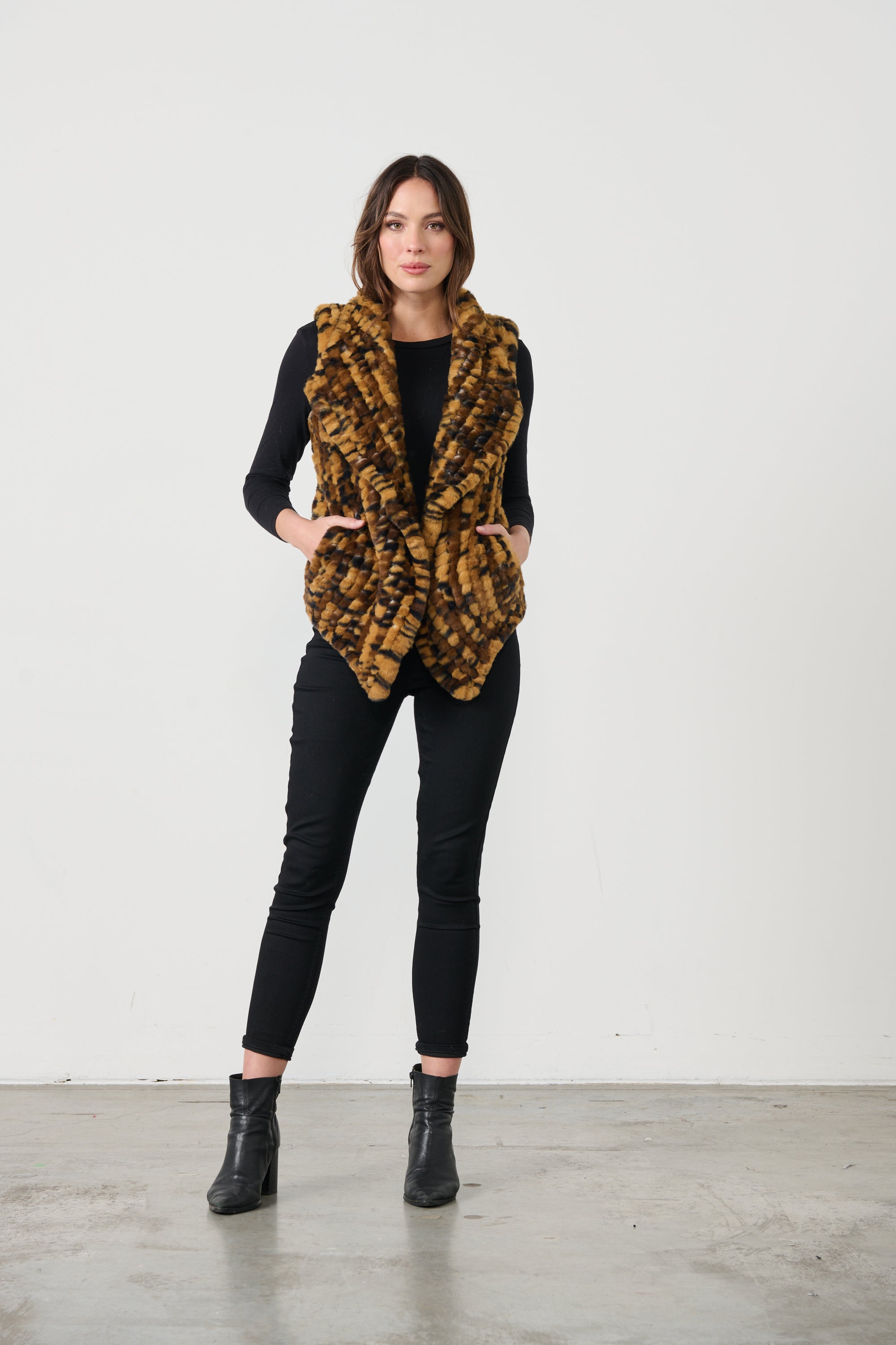 BOBBLE FAUX FUR VEST WAS $169 <<<<SALE>>>>