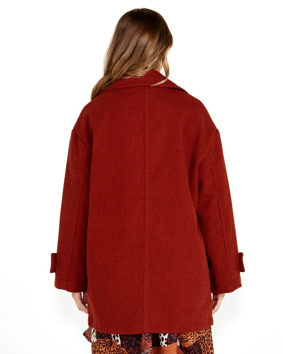 SASS  ASTRA BOYFRIEND COAT - BRICK