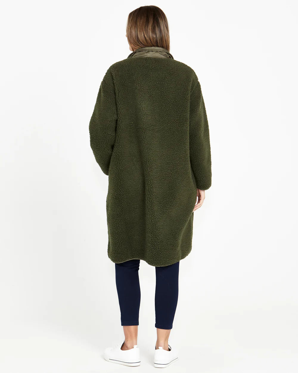 BETTY BASICS ENID LONG POLAR FLEECE JACKET - KHAKI- WAS $124.99...NOW....