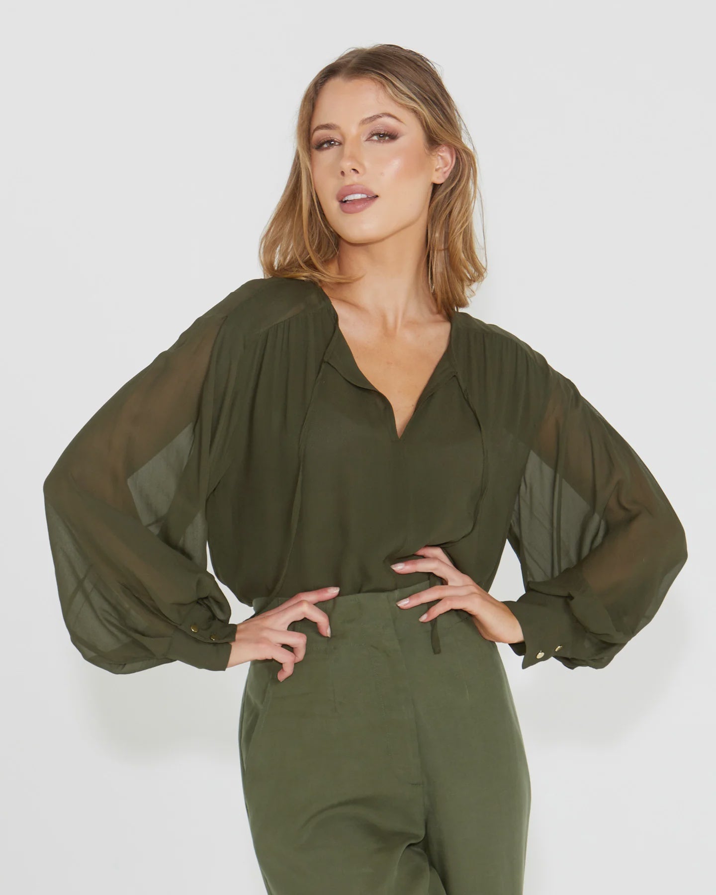 FATE + BECKER HONEST BOHO BLOUSE - OLIVE