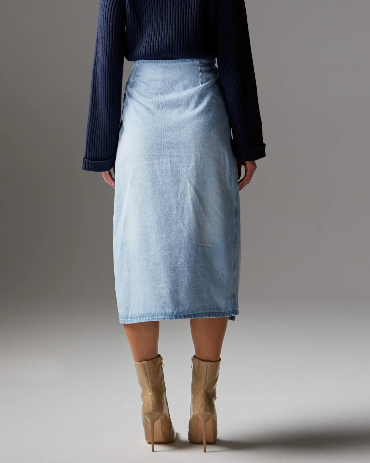 FATE + BECKER FLIGHT DENIM WRAP SKIRT