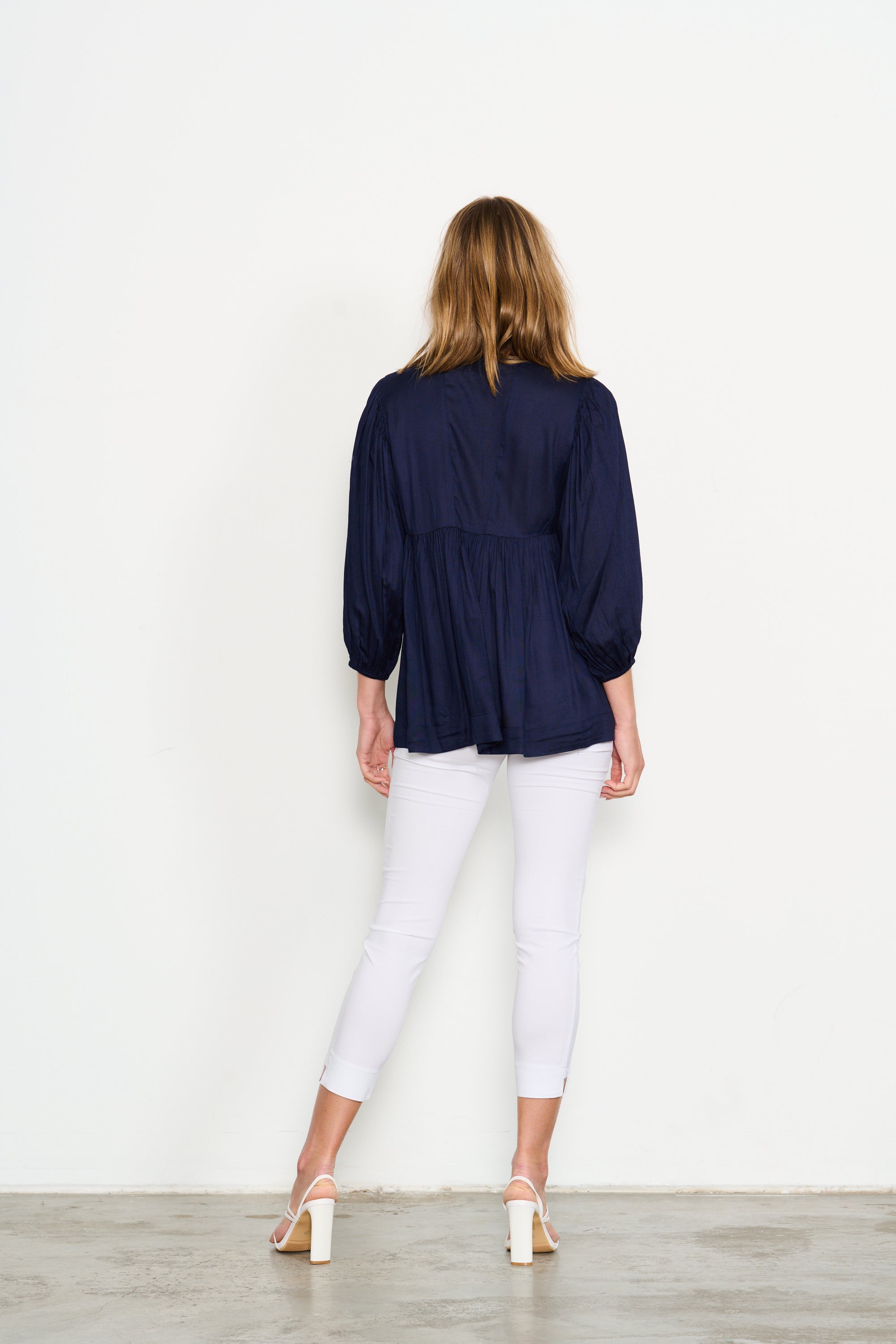 BEADED NAVY  EMBROIDERED BLOUSE was $109.90 ...now....