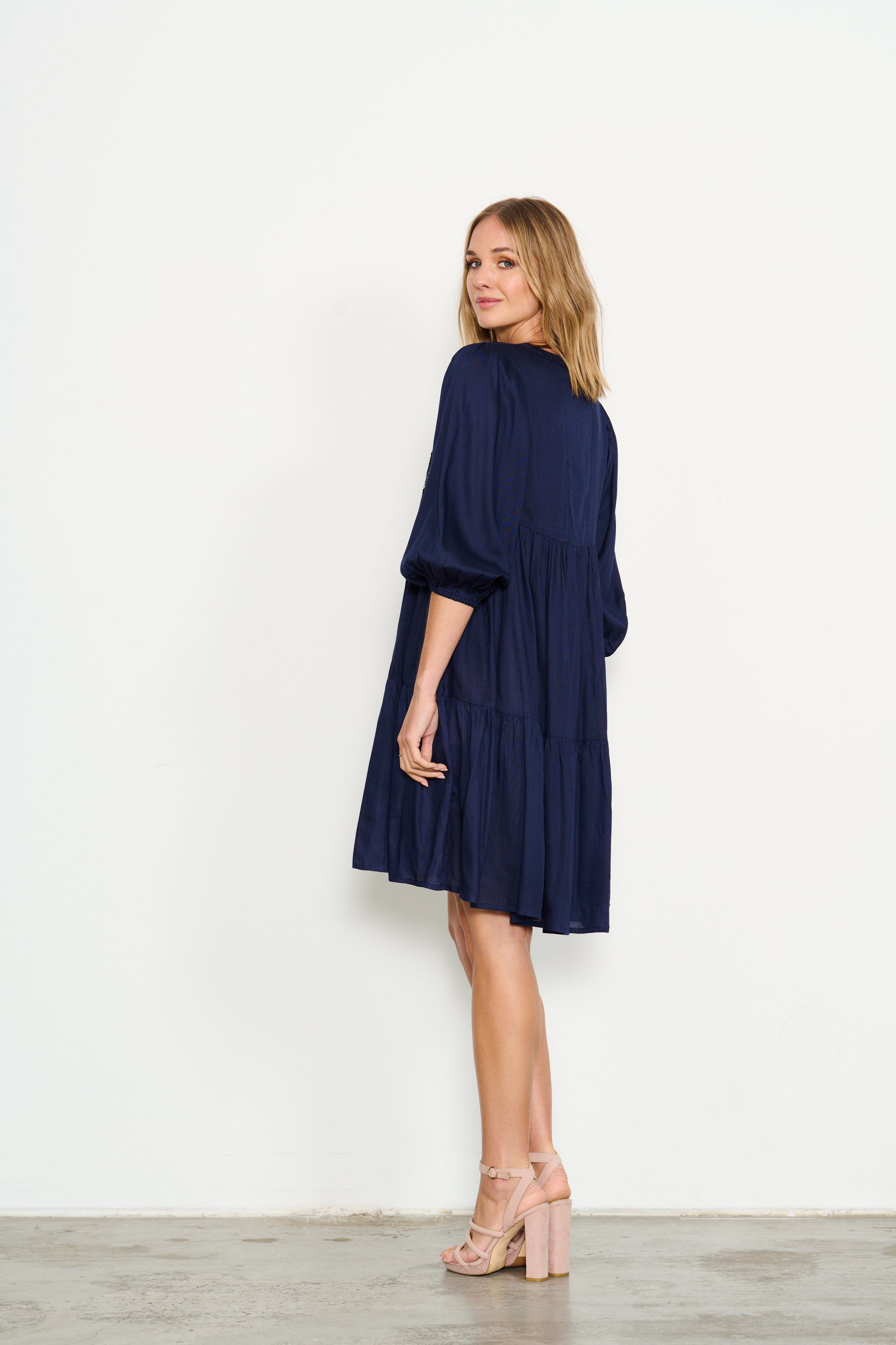 BEADED NAVY EMBROIDERED DRESS was $119.90...now...