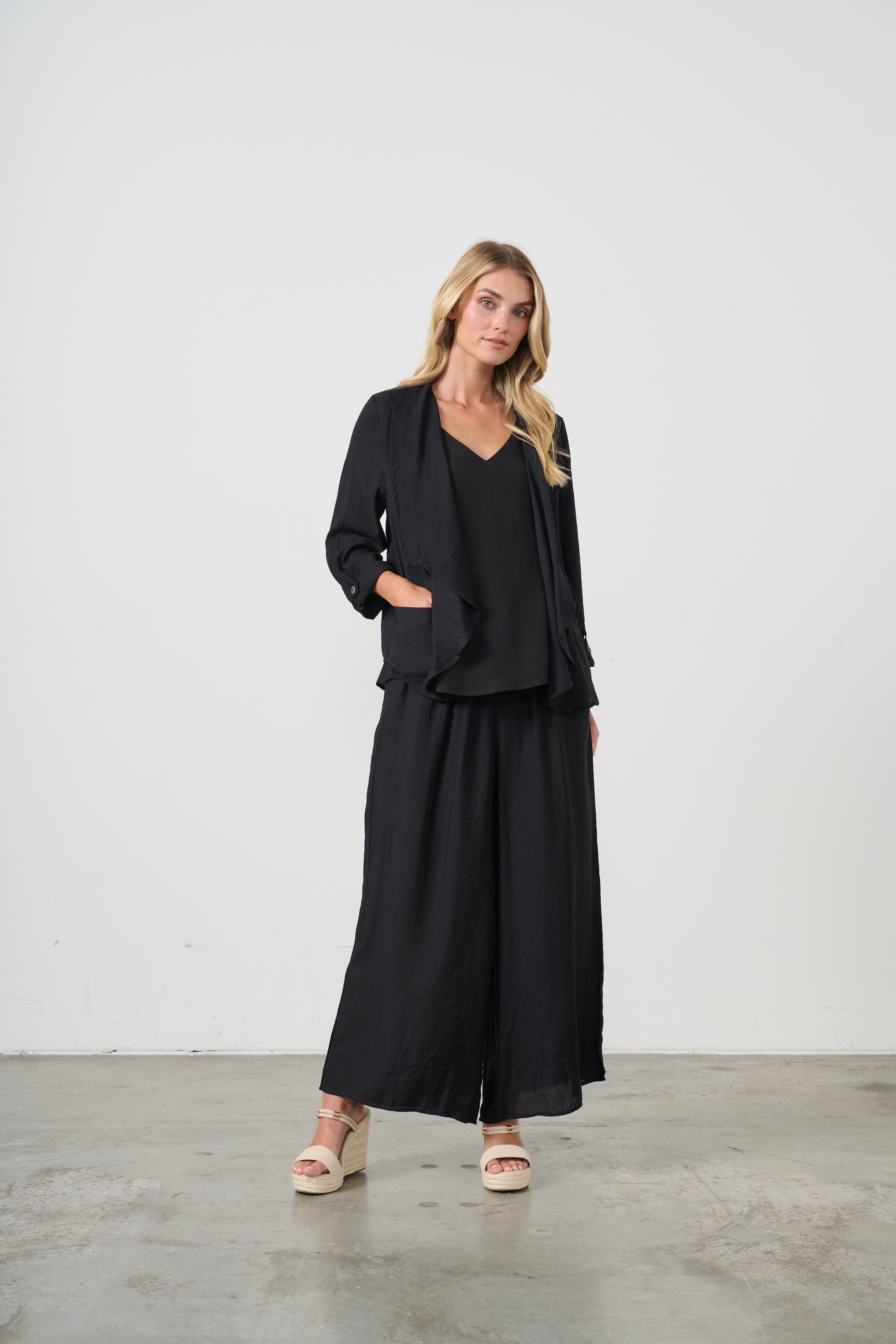 HOLMES & FALLON JACKET NACK ZIP DETAIL - BLACK