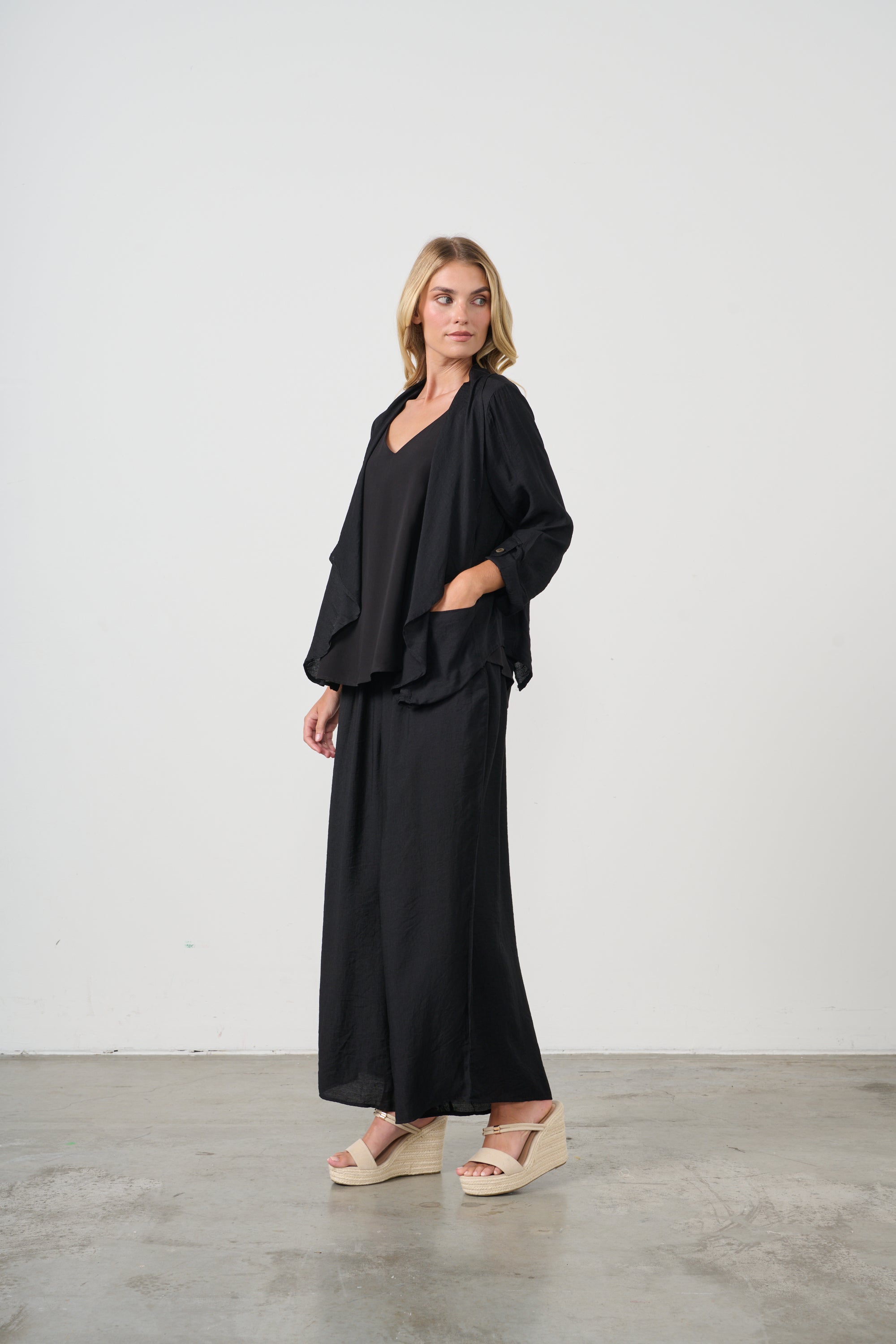 HOLMES & FALLON JACKET NACK ZIP DETAIL - BLACK