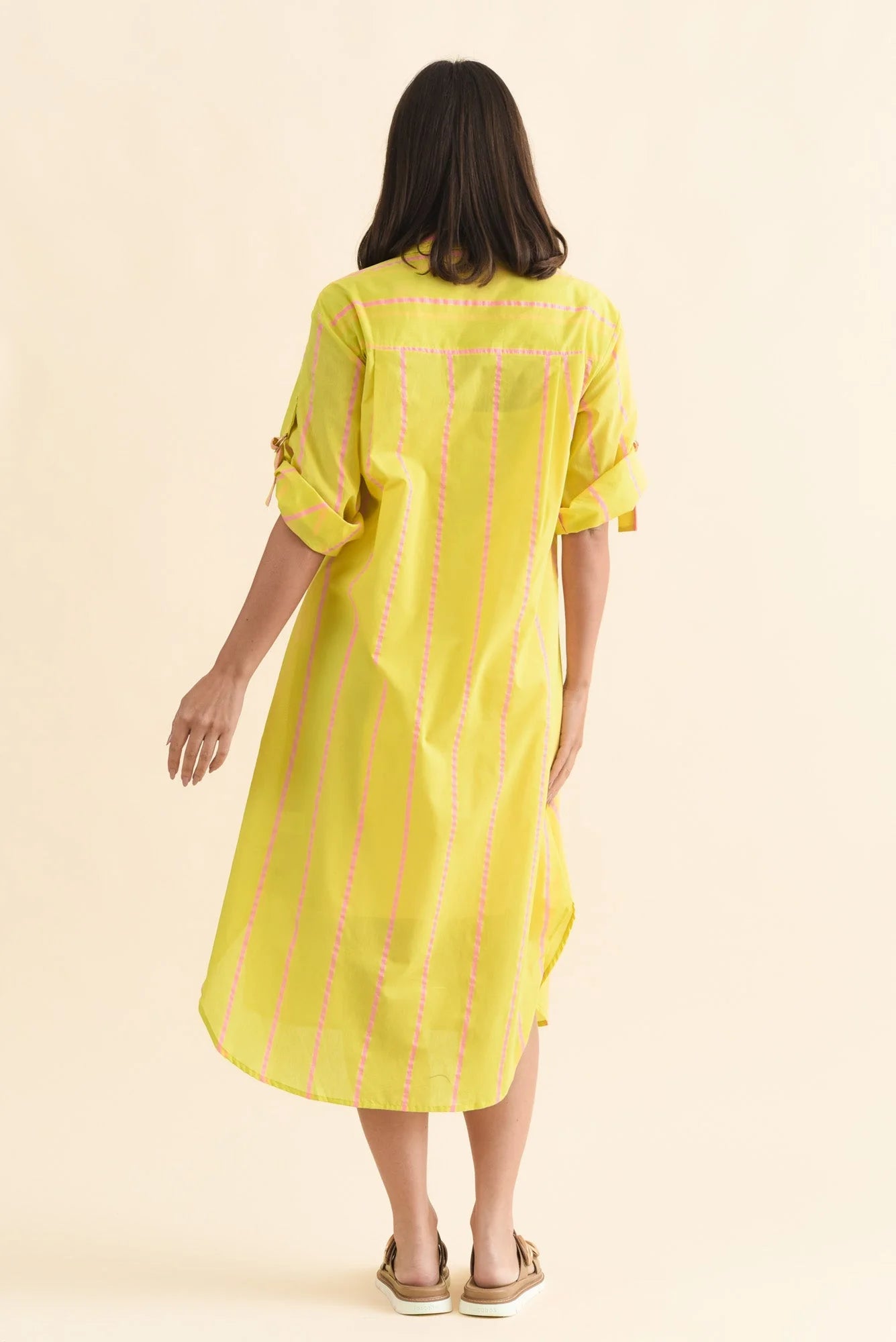BETTY BASICS HAYMAN SHIRT DRESS YELLOW/PINK STRIPE WAS $109.99<<<<SALE>>>>