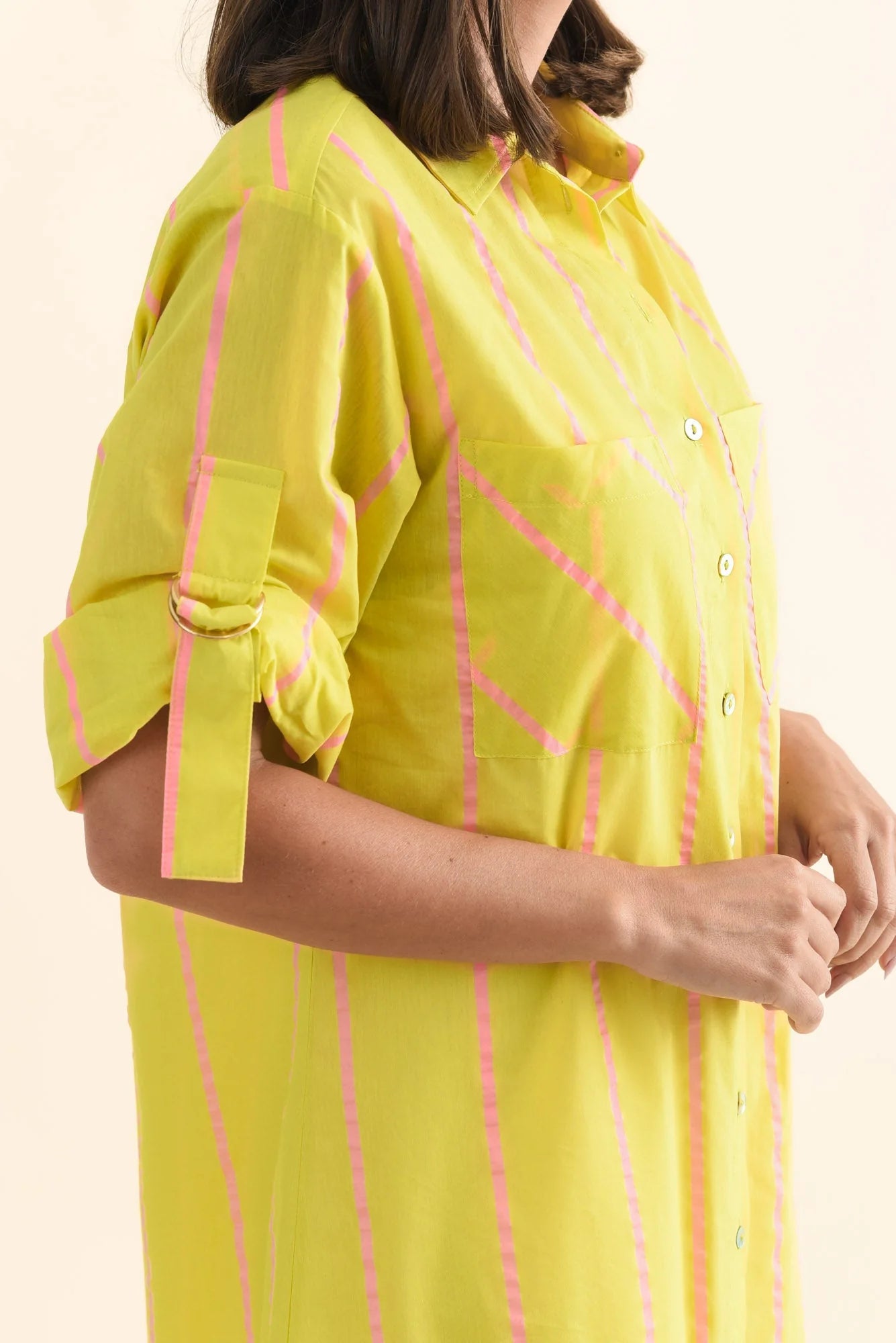 BETTY BASICS HAYMAN SHIRT DRESS YELLOW/PINK STRIPE WAS $109.99<<<<SALE>>>>