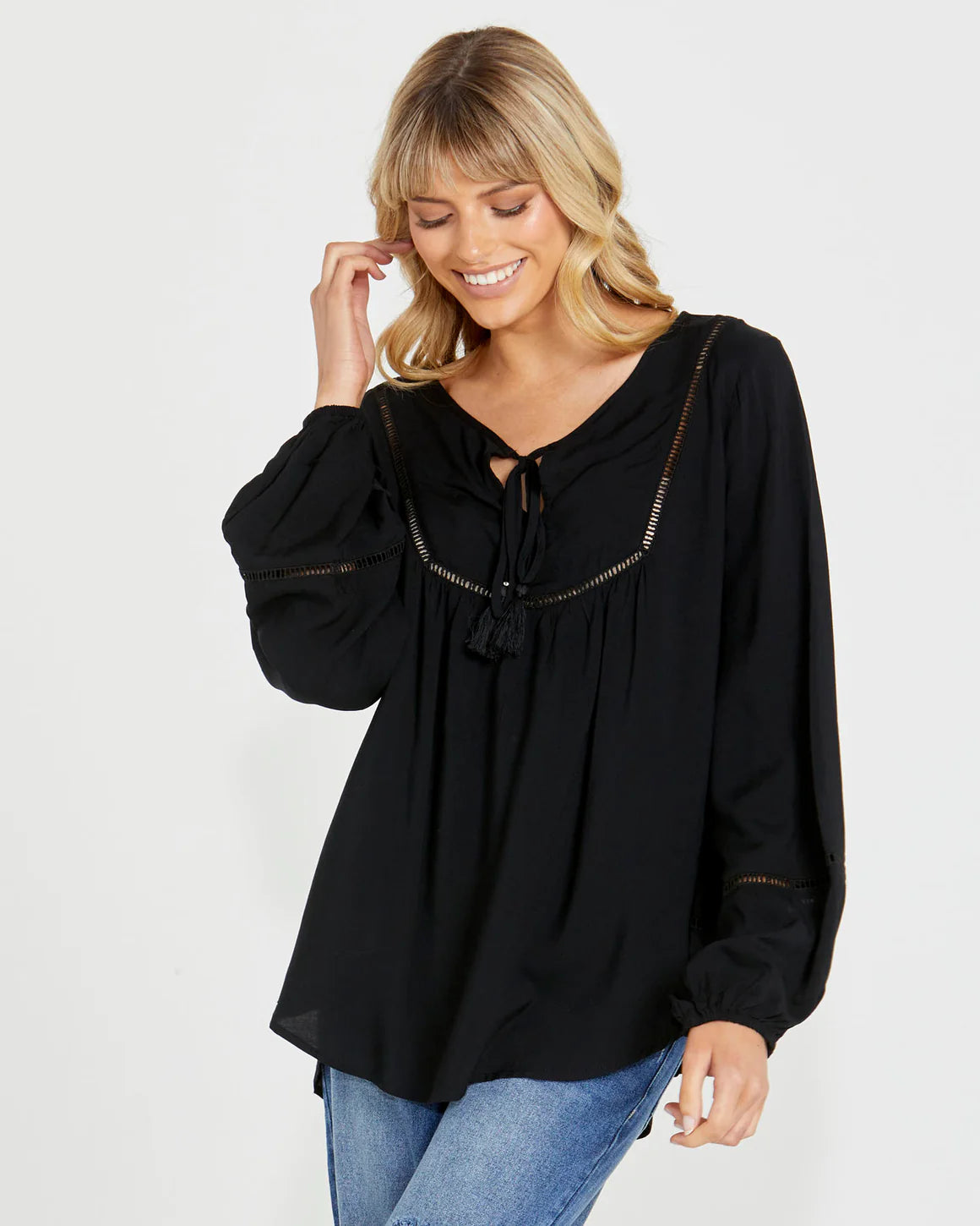 SASS MONTANA BOHO BLOUSE BLACK was $79.99 sale now.....