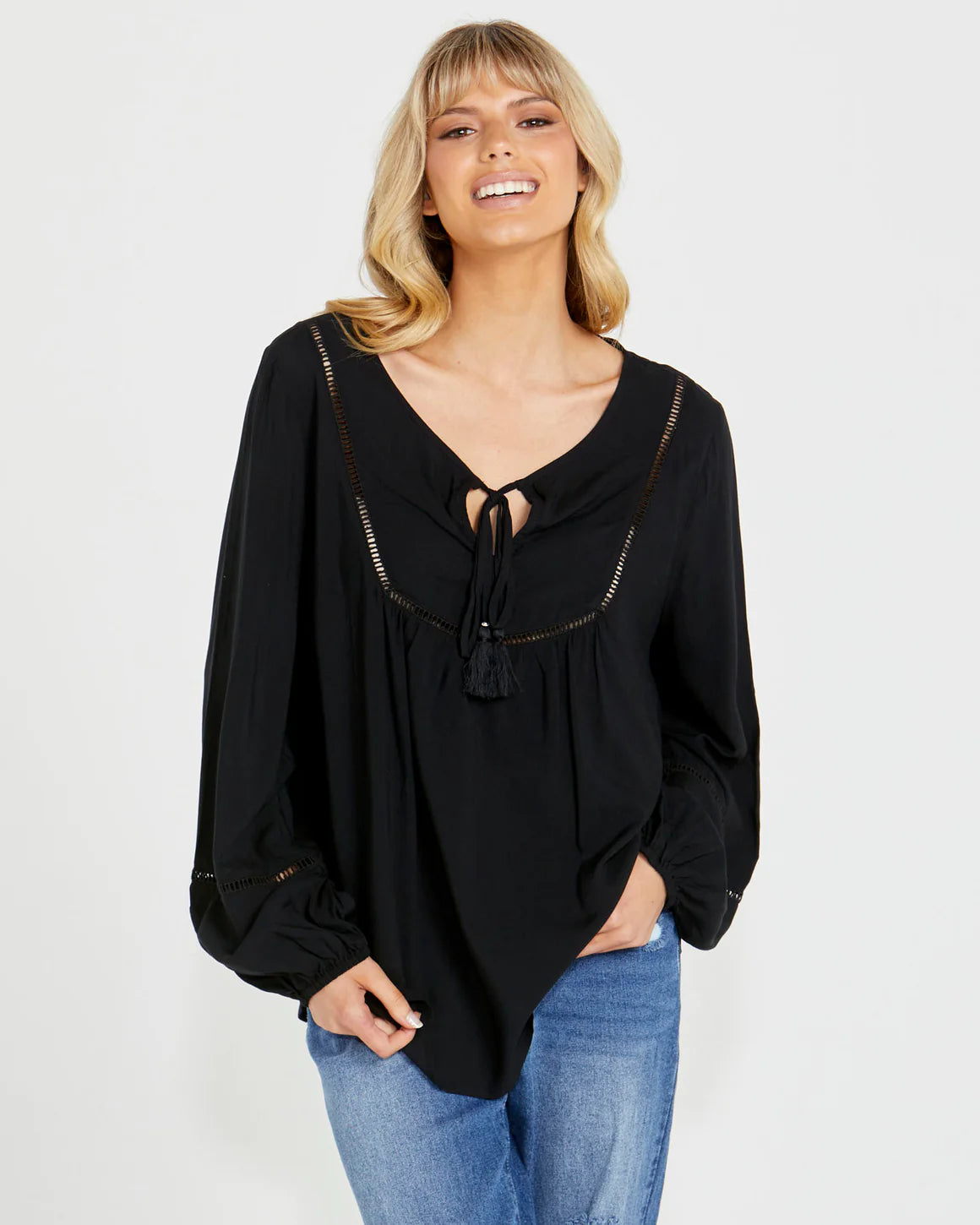 SASS MONTANA BOHO BLOUSE BLACK was $79.99 sale now.....