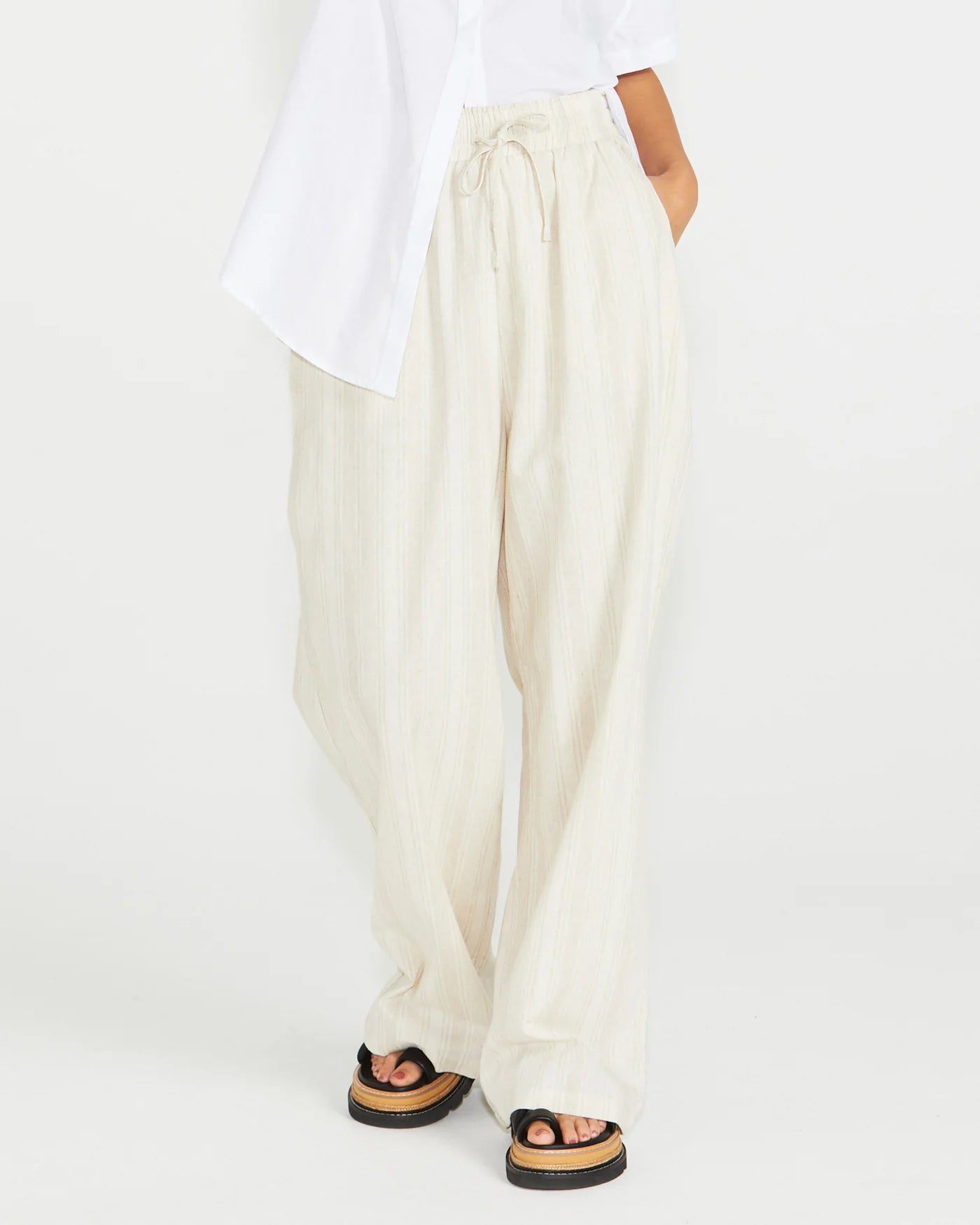 SASS ODELL PANT - NATURAL STRIPE