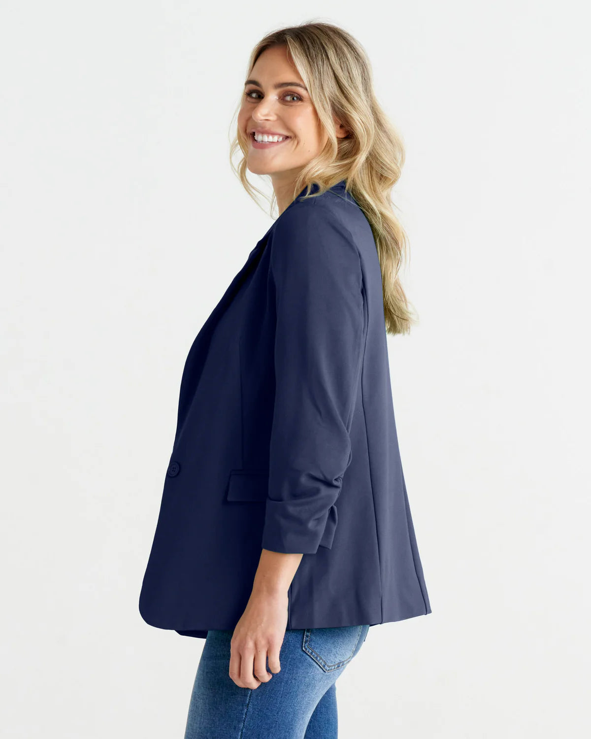 BETTY BASICS MERCI PONTE BLAZER- PEONY NAVY