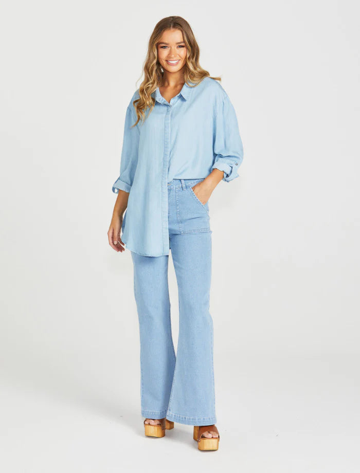 SASS DAVIE OVERSIZED SHIRT - CHAMBRAY